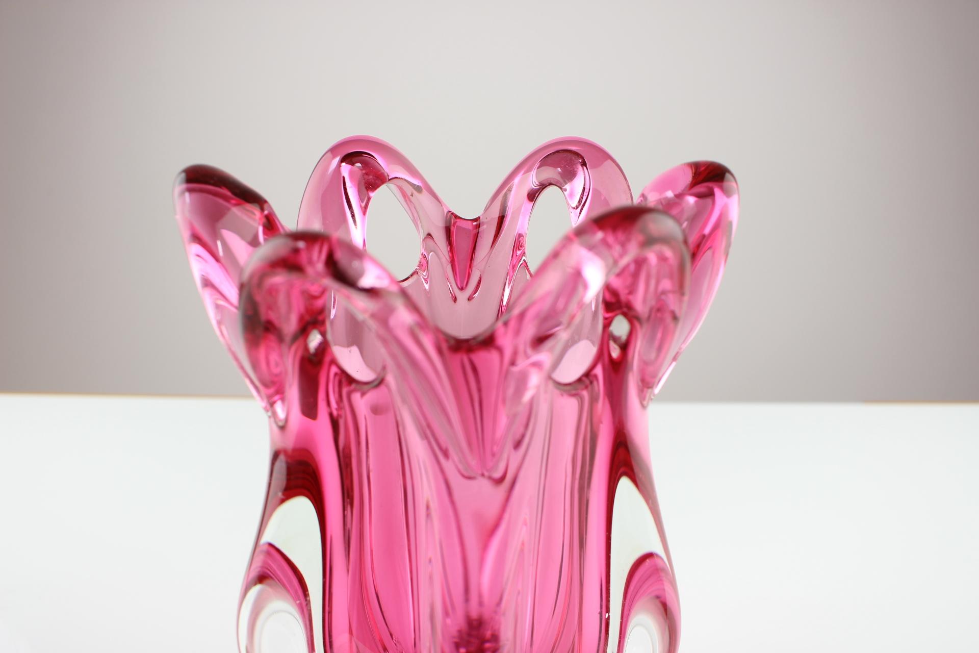 Mid-Century Modern Mid-Century Glass Vase Designed by Josef Hospodka, 1960's