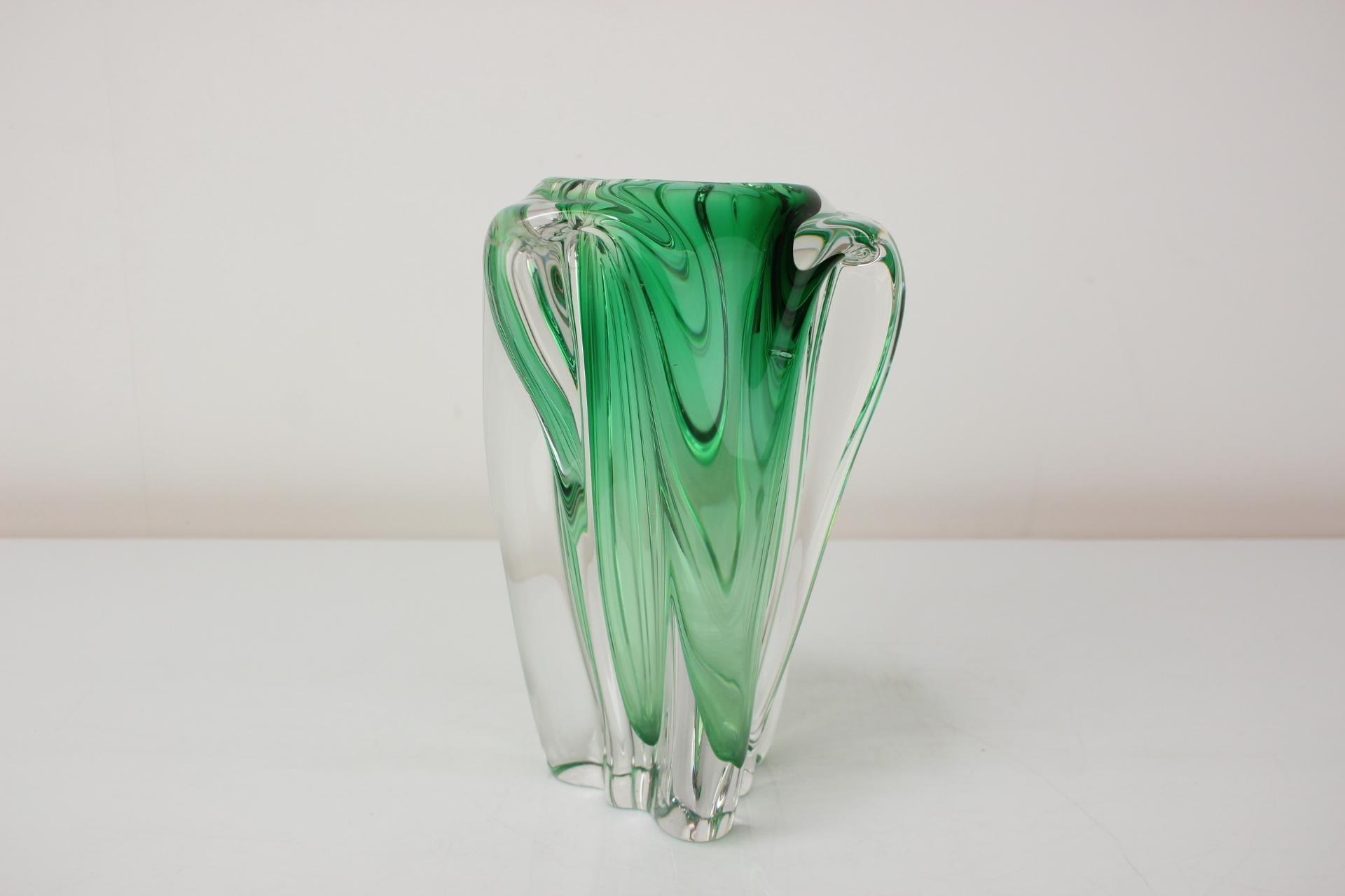 Czech Mid-Century Glass Vase Designed by Josef Hospodka, 1960's