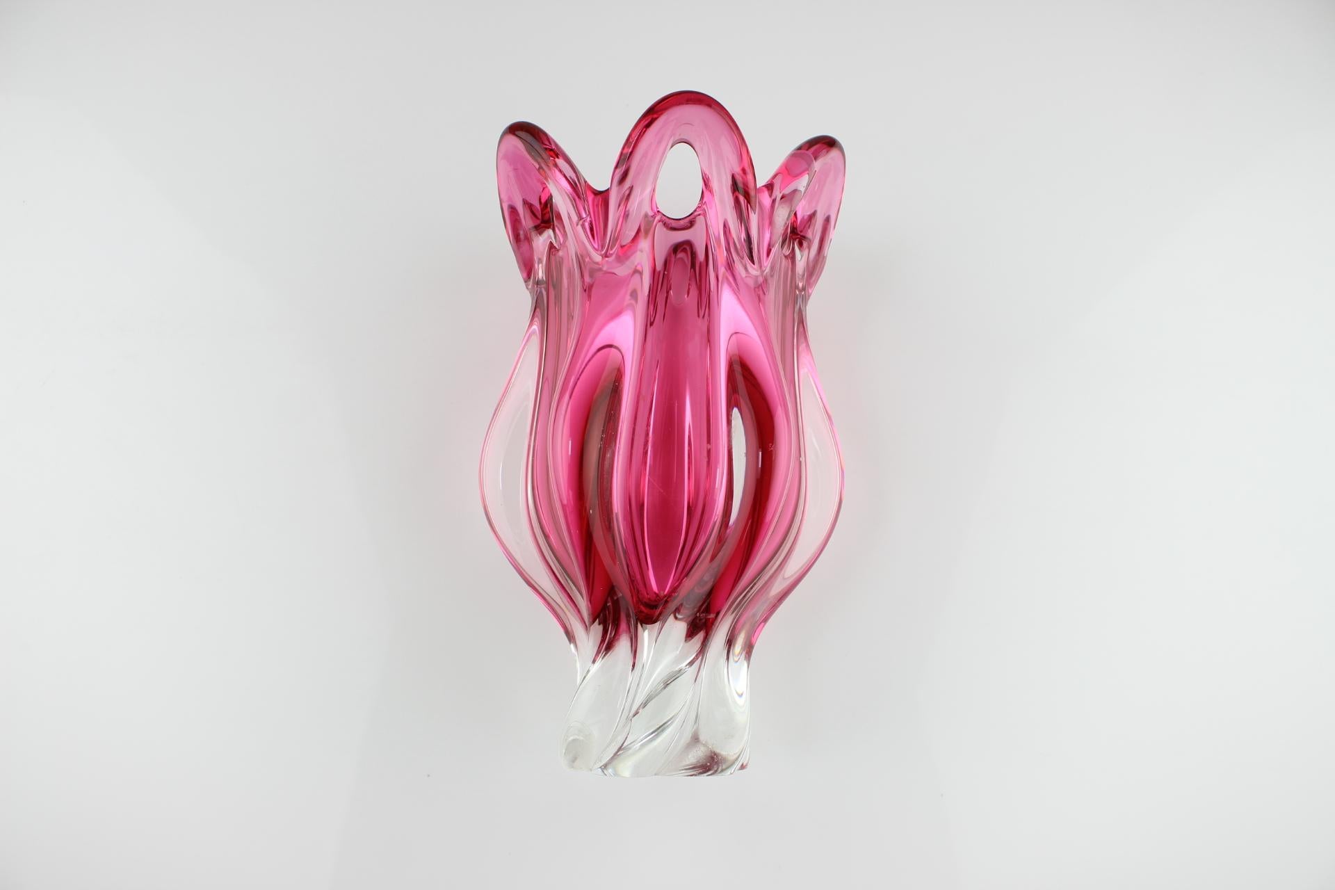 Czech Mid-Century Glass Vase Designed by Josef Hospodka, 1960's