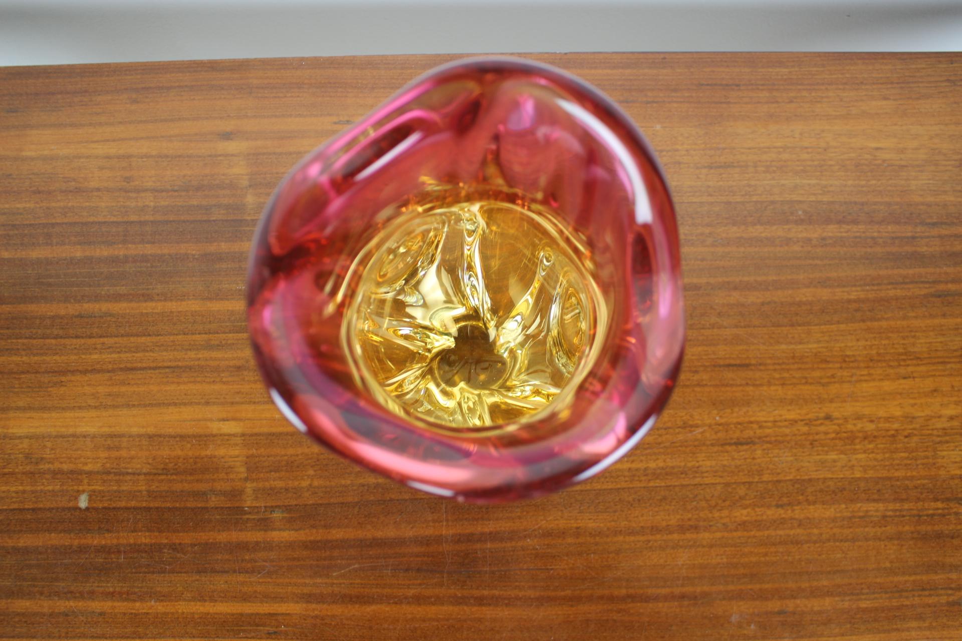 Czech Mid-Century Glass Vase Designed by Josef Hospodka, 1960's For Sale