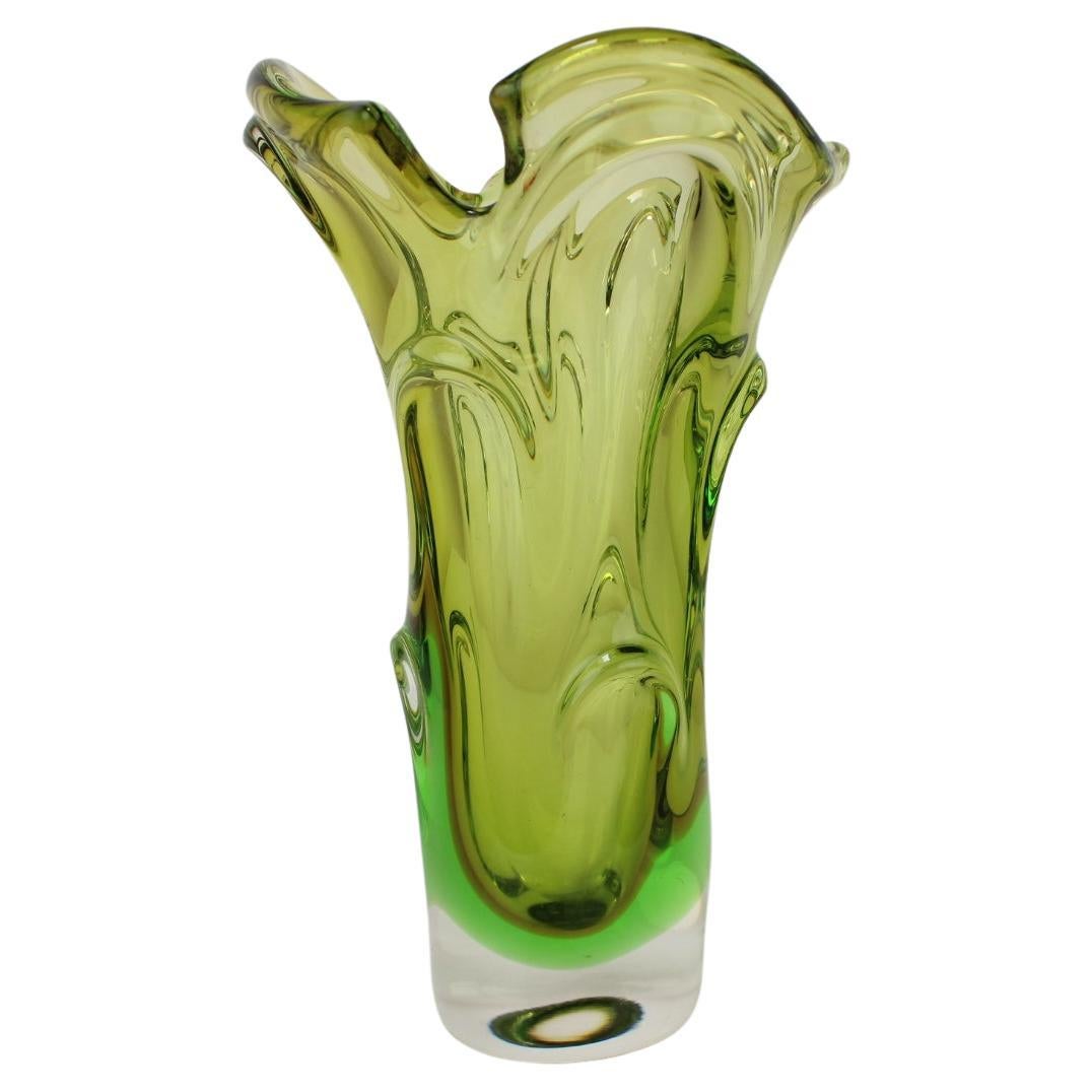 Mid-Century Glass Vase Designed by Josef Hospodka, 1960's For Sale