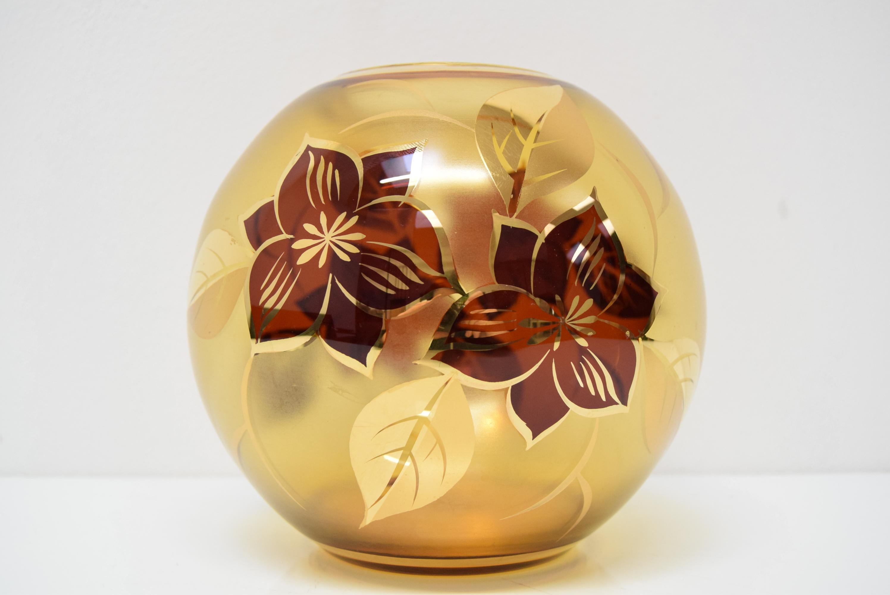Czech Mid-century Glass Vase, 1970's.  For Sale