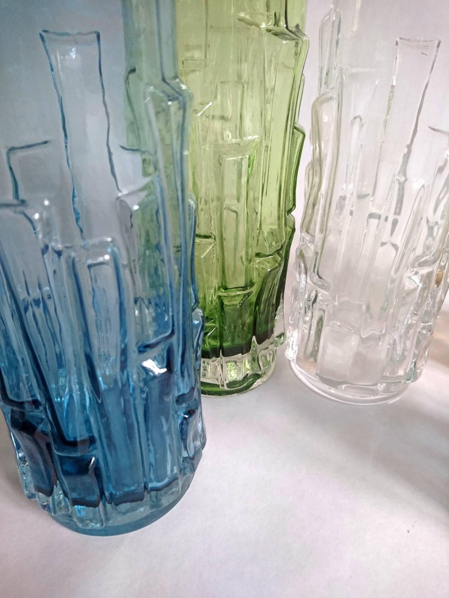 Swedish Midcentury Glass Vases by Bo Borgström for Åseda, Sweden For Sale