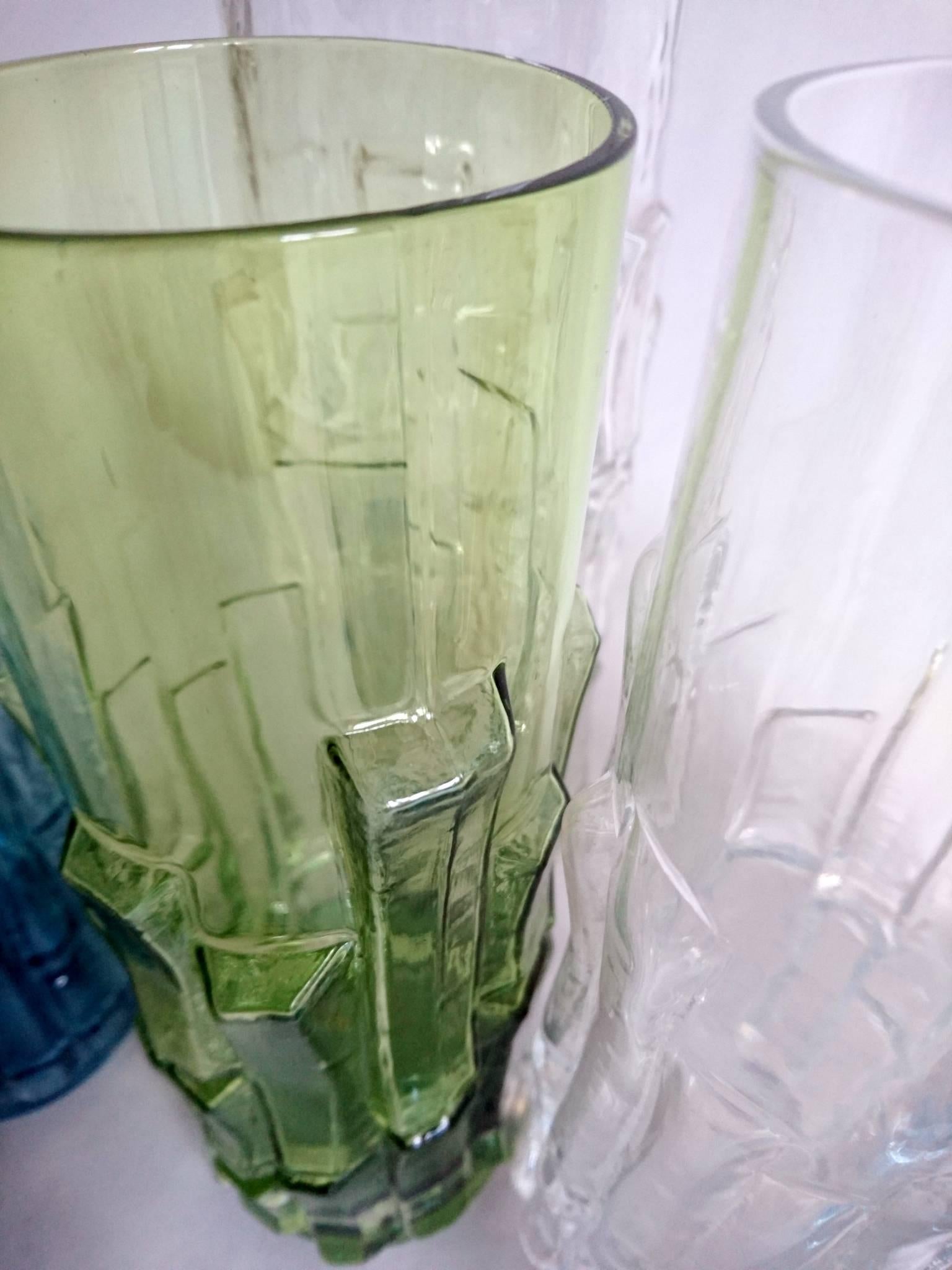 Mid-20th Century Midcentury Glass Vases by Bo Borgström for Åseda, Sweden For Sale