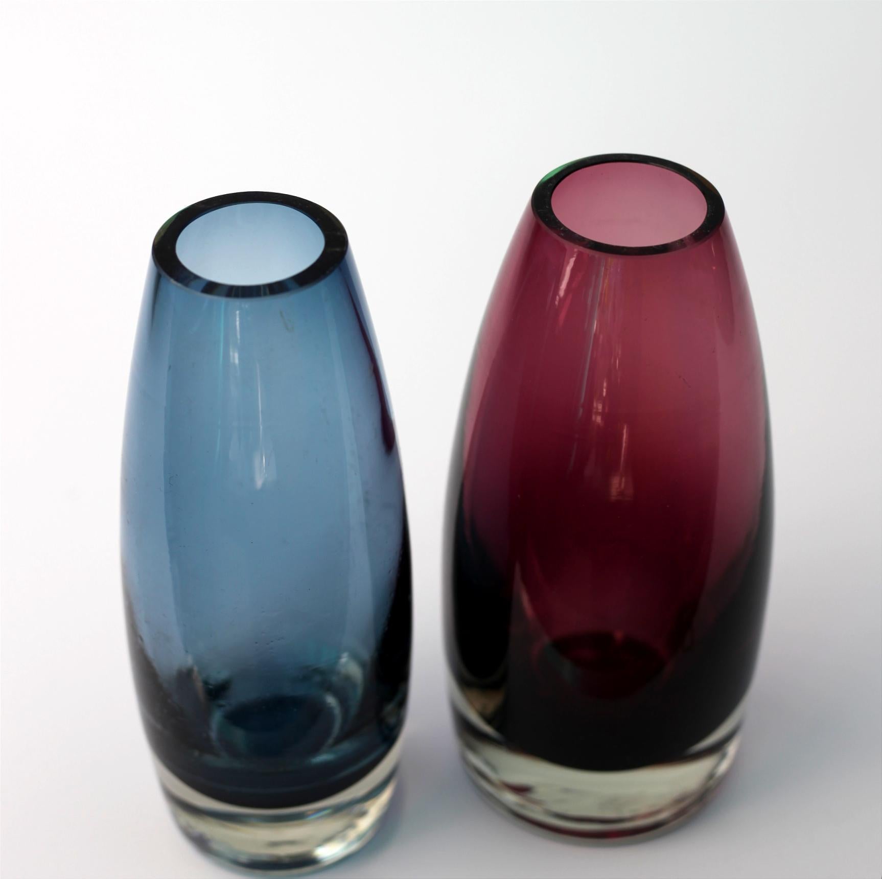 Finlandais Vases en verre du milieu du siècle dernier de Tamara Aladin pour Riihimaen de Finlande en vente