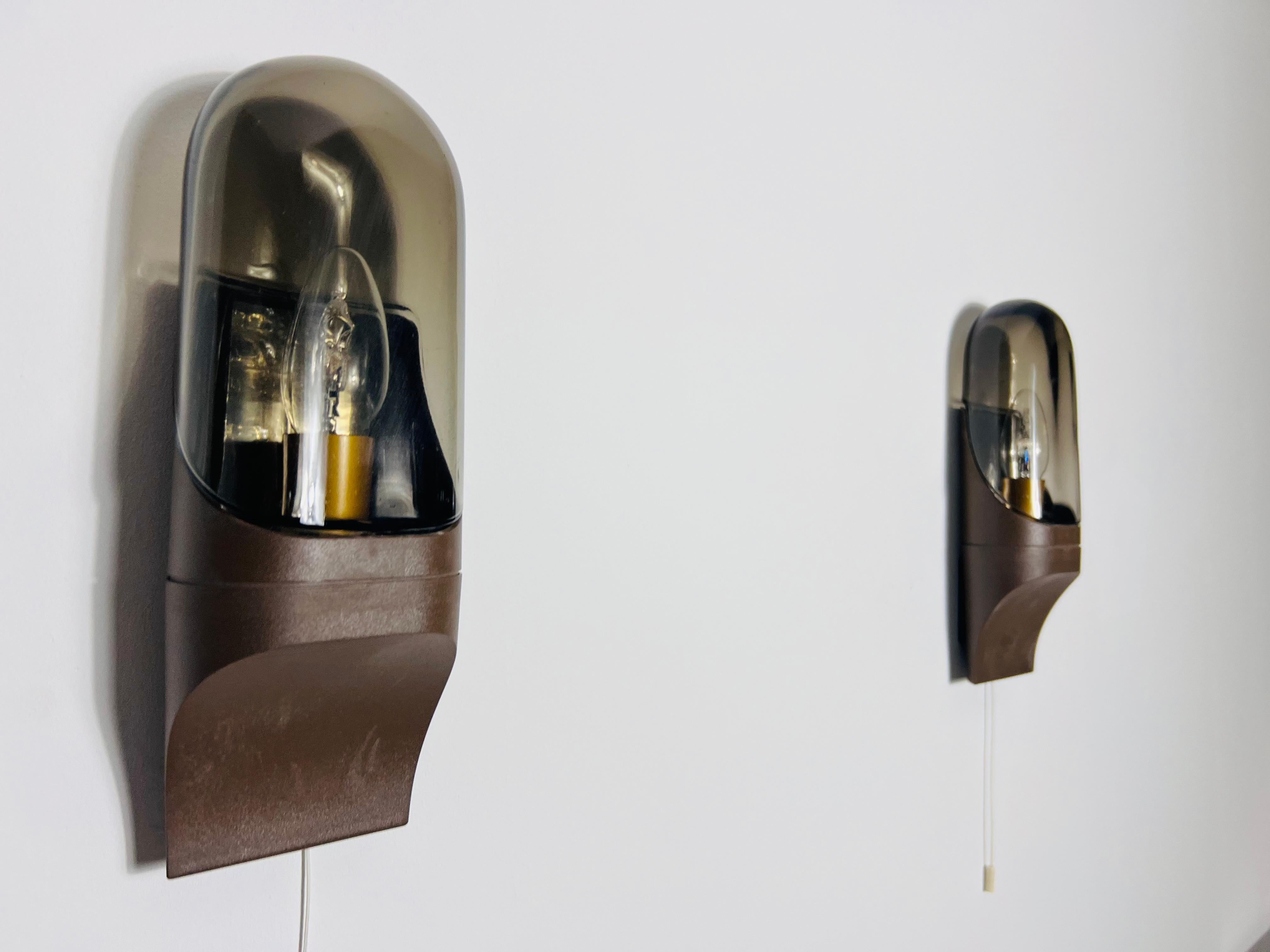 Mid-Century Glass Wall Lamp by Hillebrand, 1970s, Germany For Sale 2