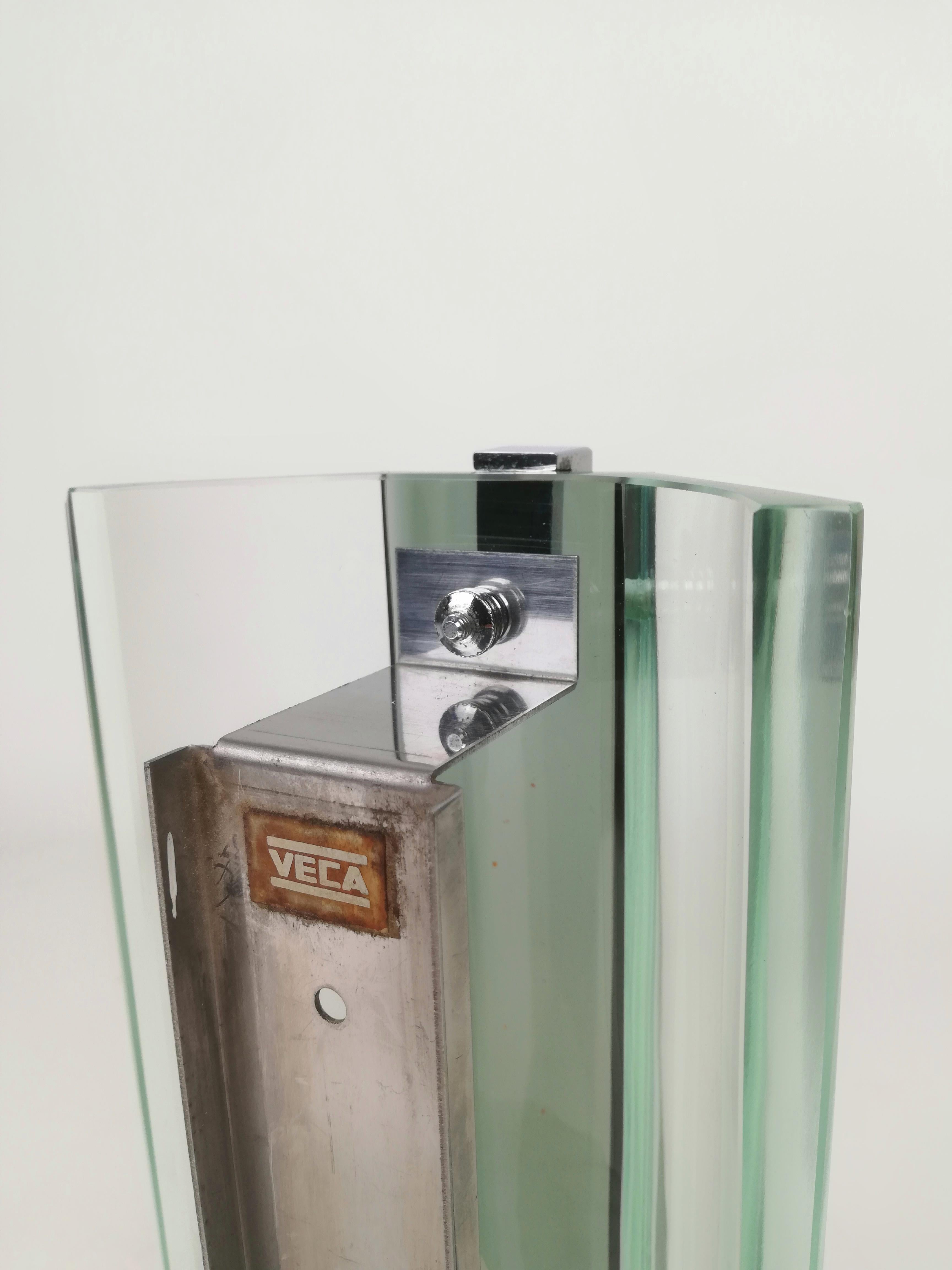 Set di 2 lampade da parete in vetro di metà secolo di Veca, Italia, anni '70 4
