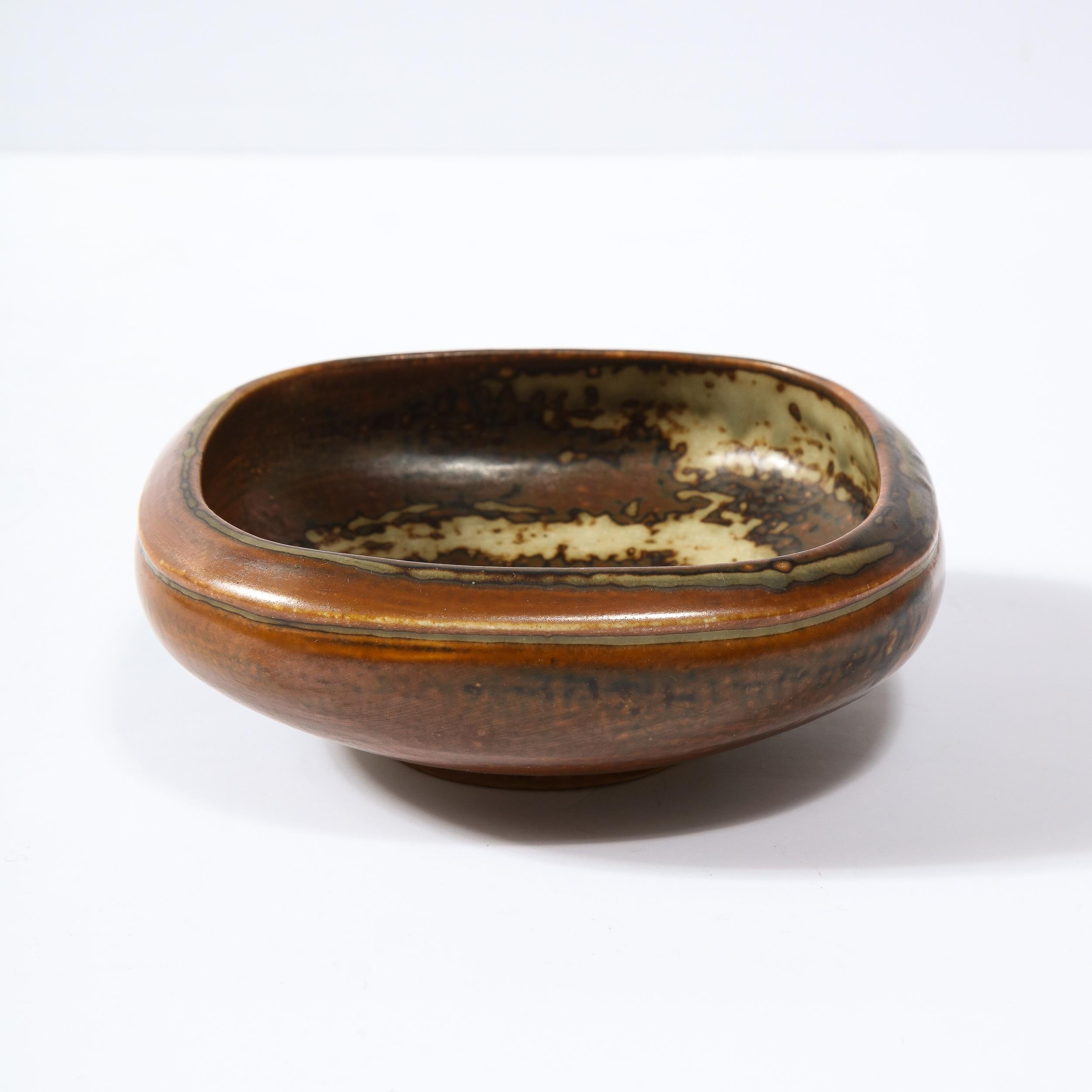 Mid-Century Glazed Ceramic Bowl by Bode Willimsen for Royal Copenhagen In Excellent Condition For Sale In New York, NY