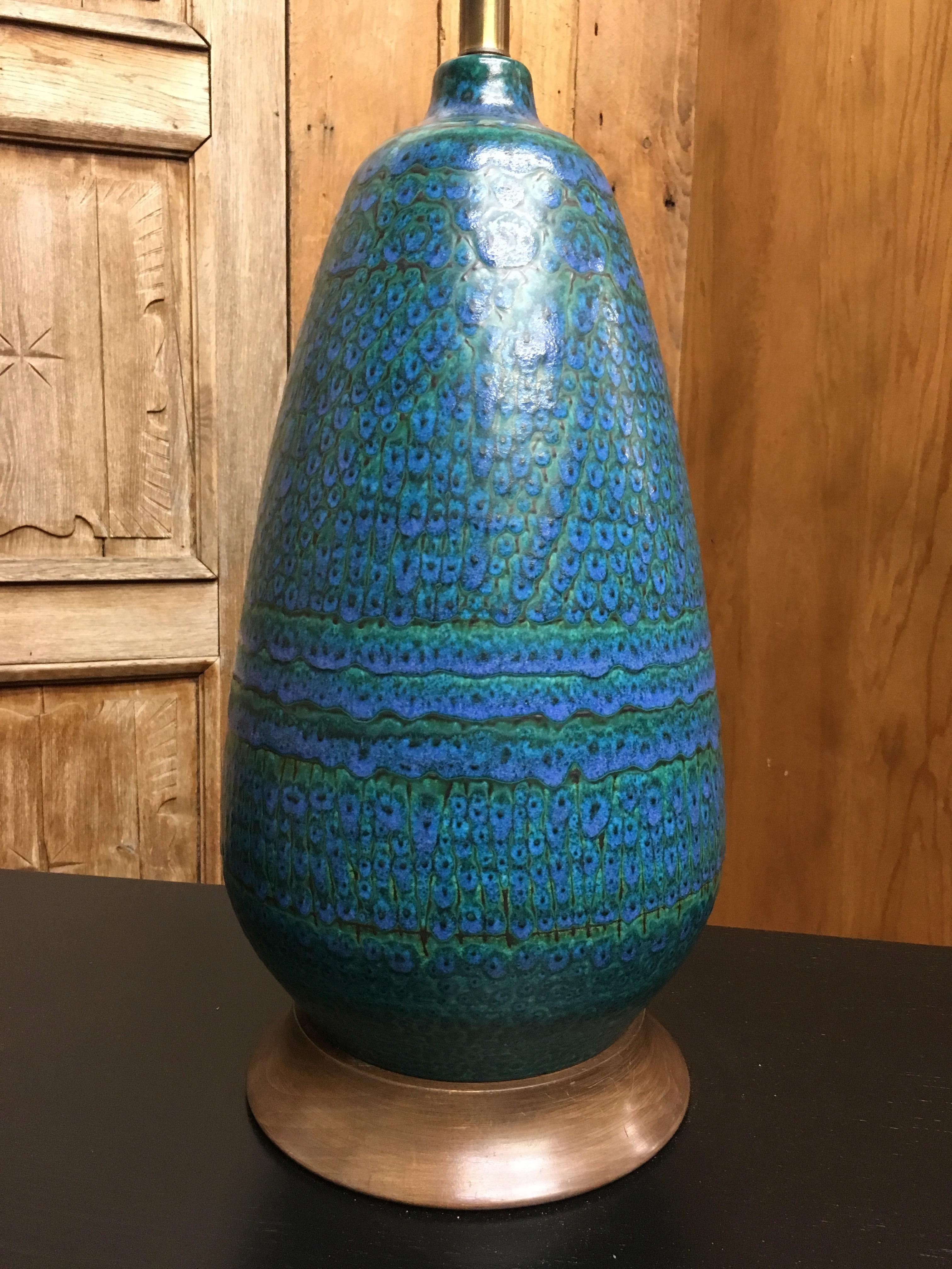 20th Century Midcentury Glazed Ceramic Lamp