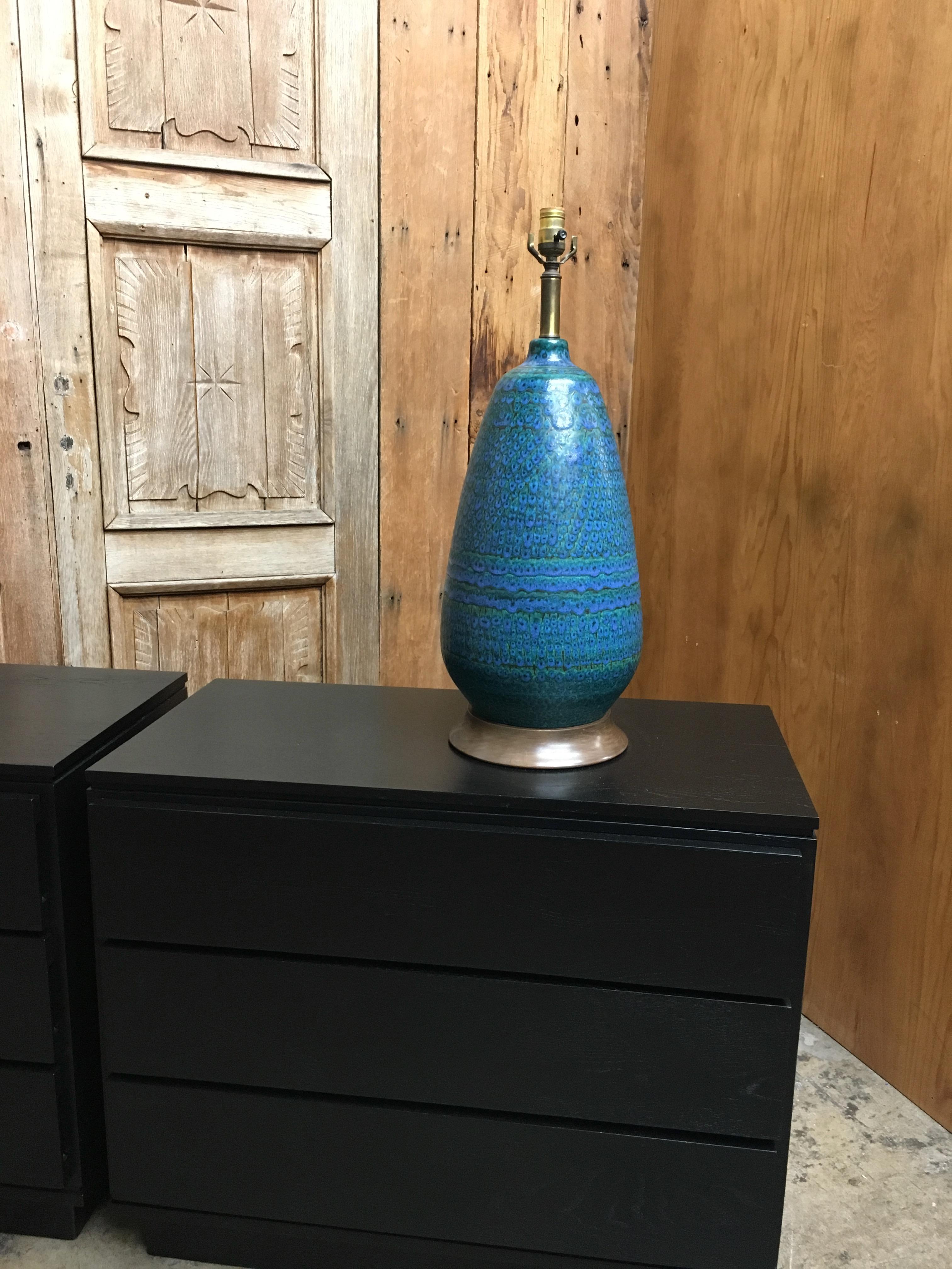 Midcentury Glazed Ceramic Lamp 1