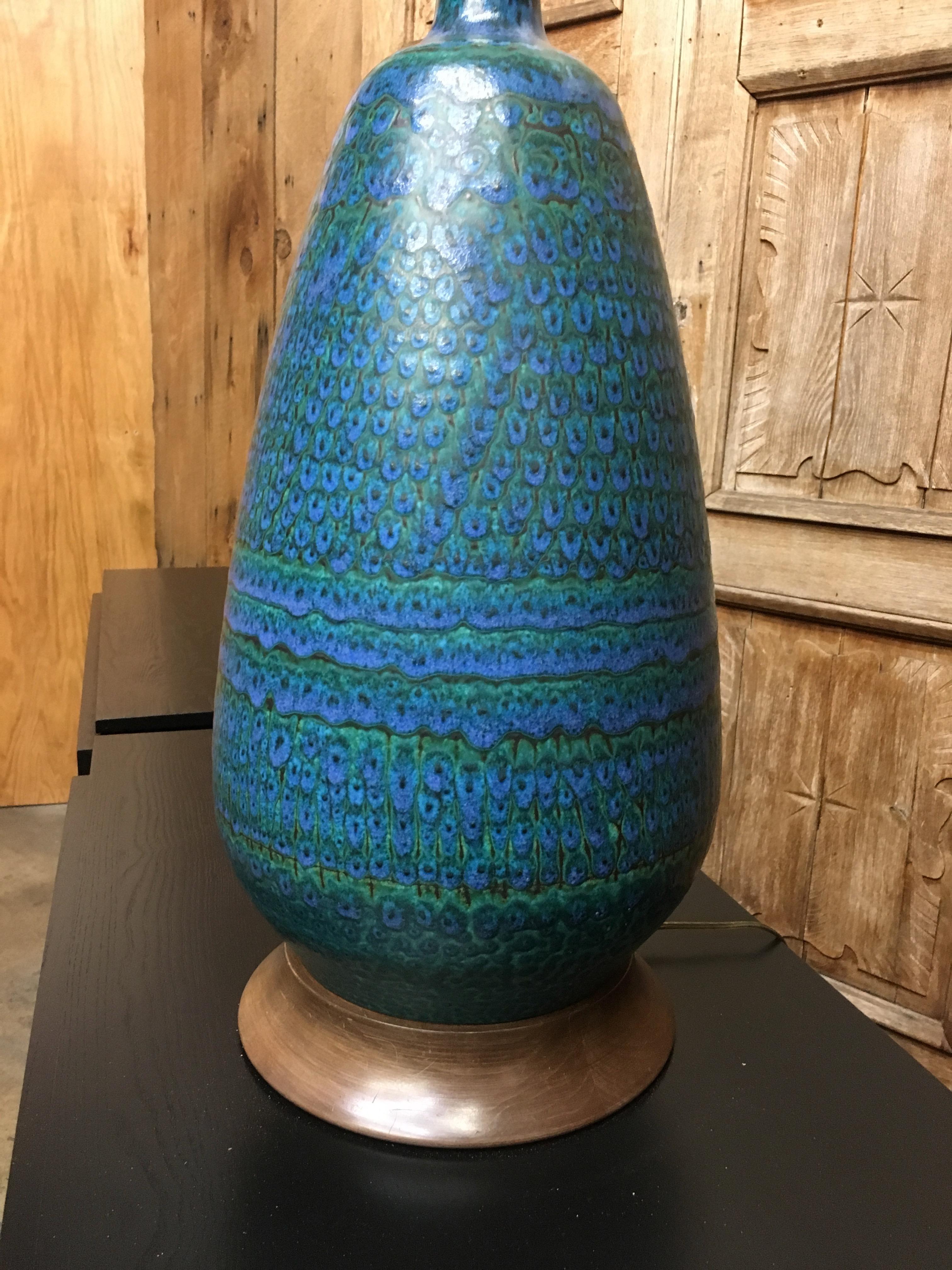 Midcentury Glazed Ceramic Lamp 2
