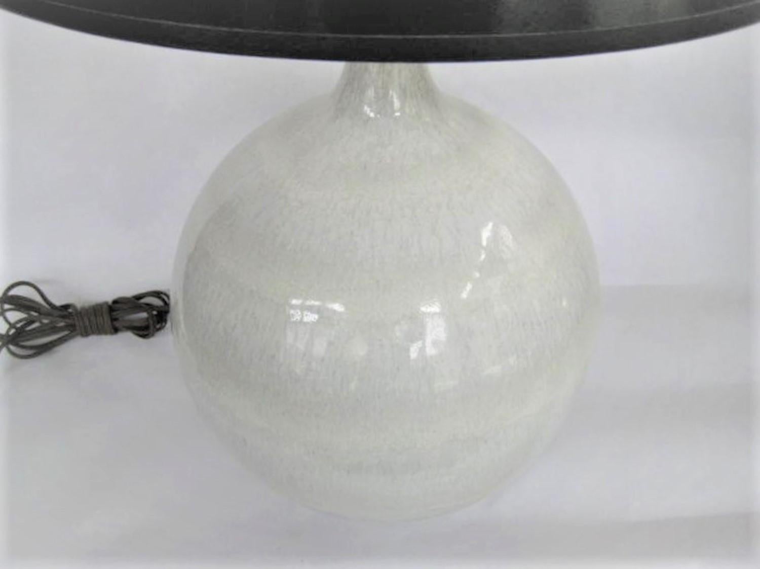 Mid-Century Modern Mid Century Glazed Ceramic Pottery Orb Globe Table Lamp For Sale