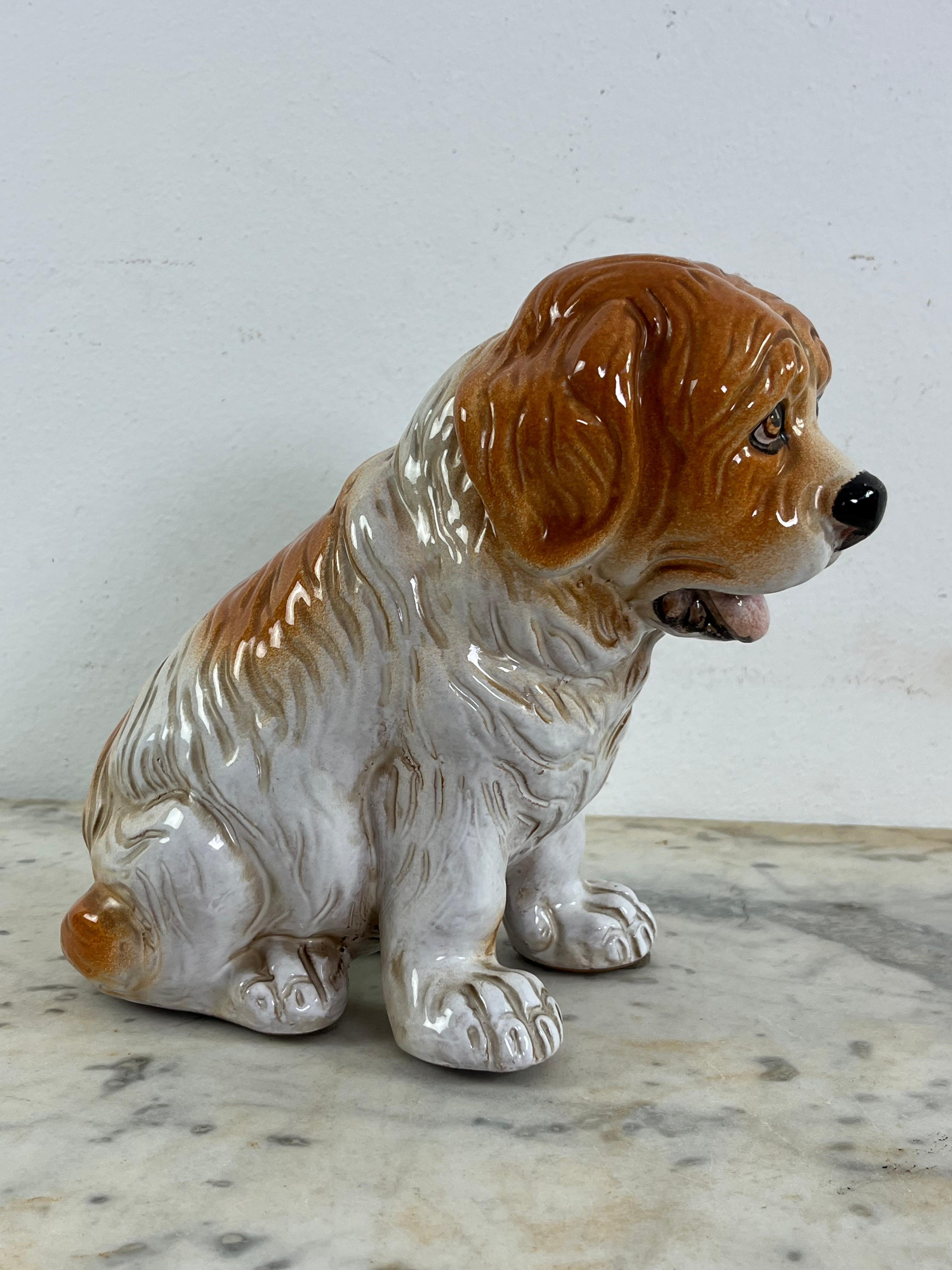 Mid-Century Glazed Ceramic Puppy Dog, Made in Italy 1960s For Sale 6