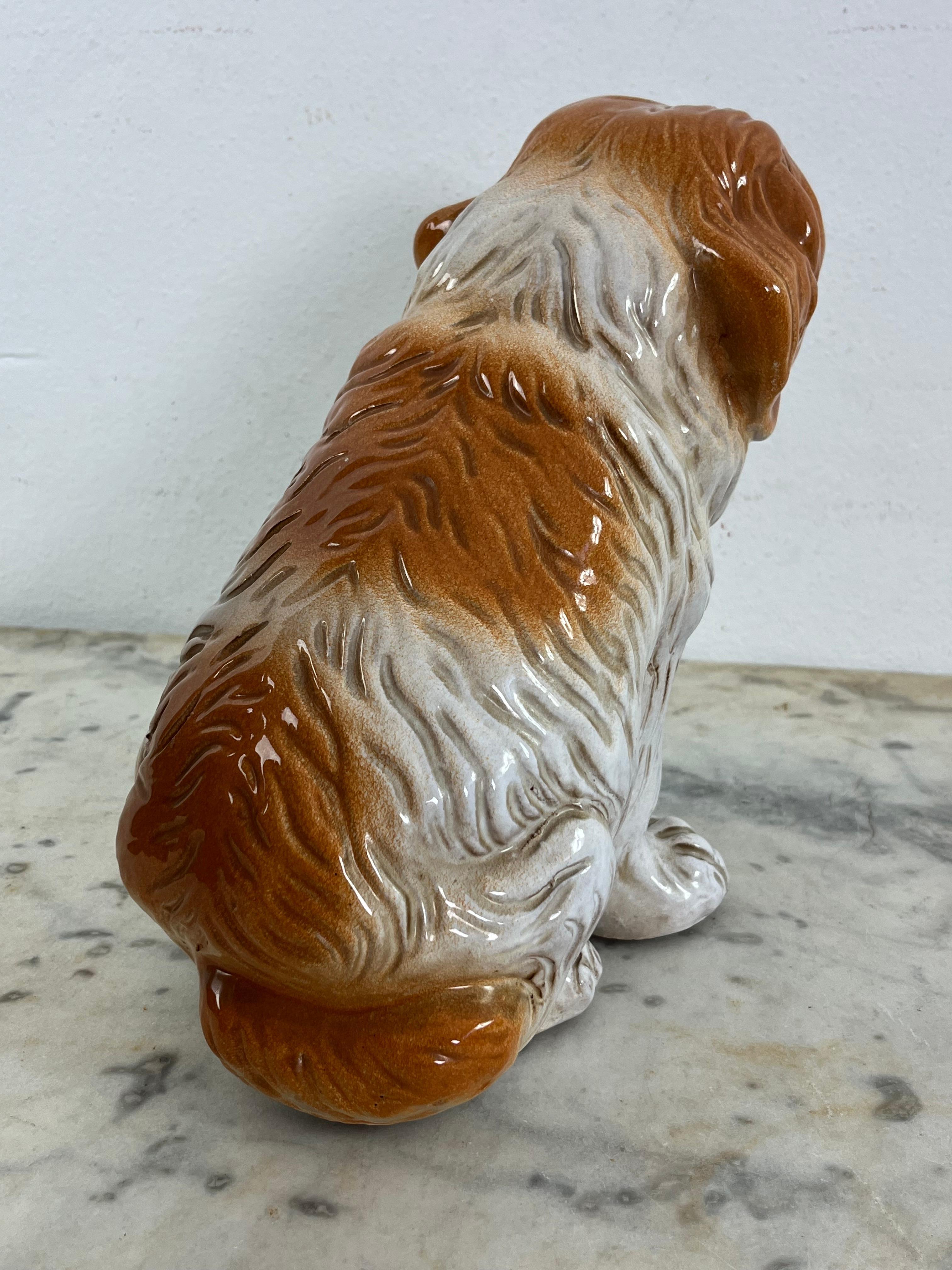 Mid-Century Glazed Ceramic Puppy Dog, Made in Italy 1960s For Sale 1