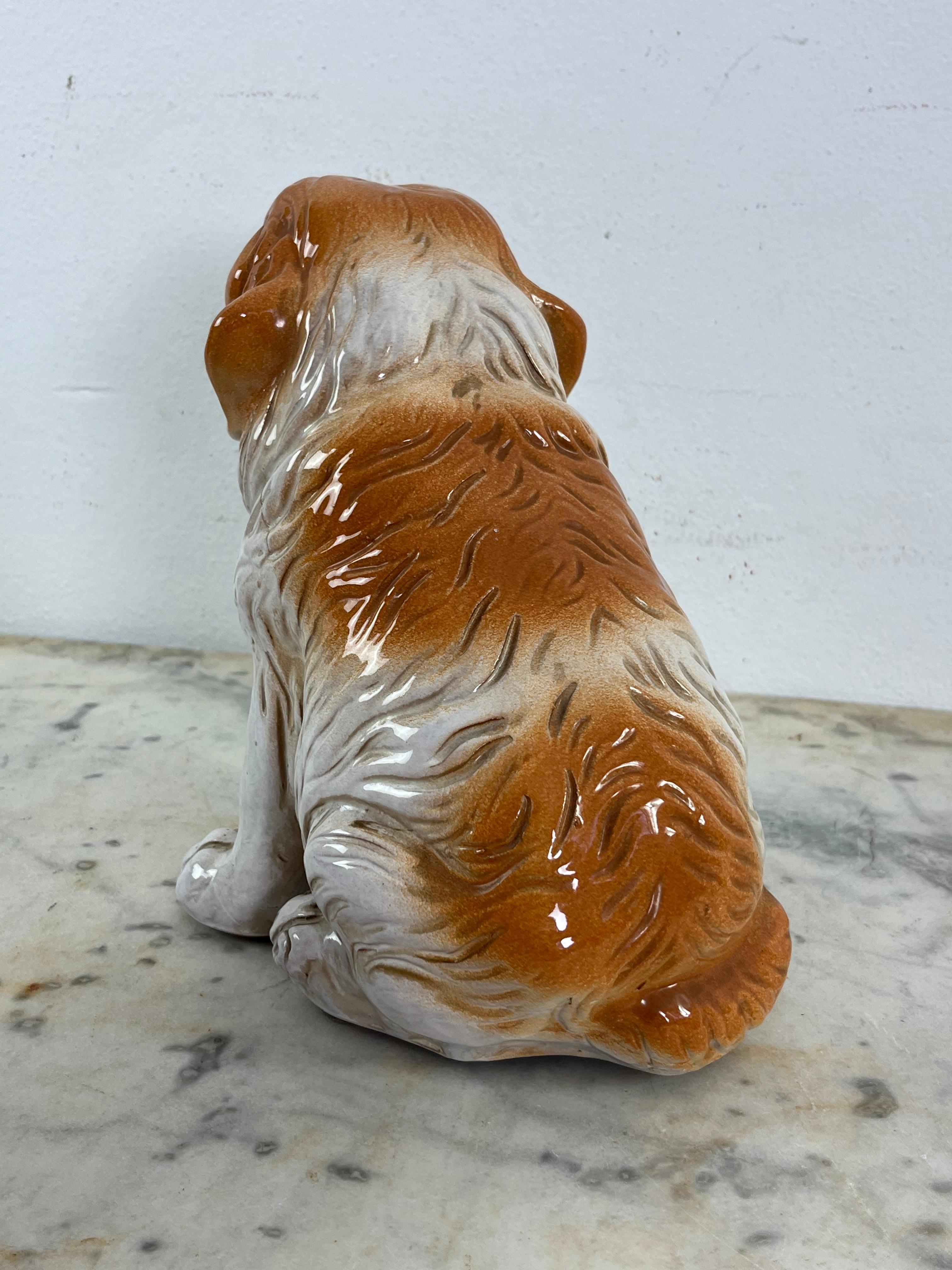 Mid-Century Glazed Ceramic Puppy Dog, Made in Italy 1960s For Sale 2