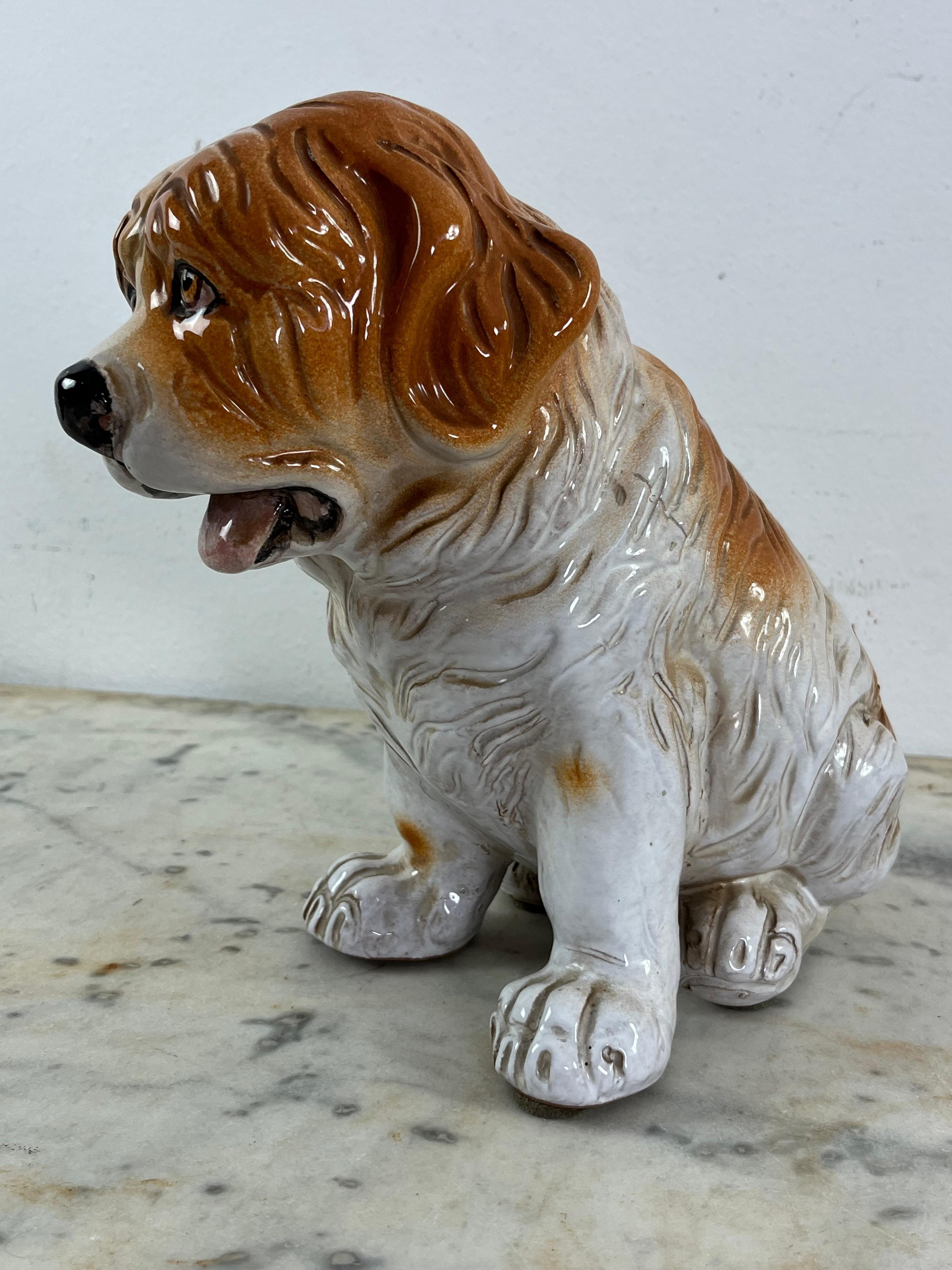 Mid-Century Glazed Ceramic Puppy Dog, Made in Italy 1960s For Sale 3
