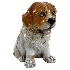 Mid-Century Glazed Ceramic Puppy Dog, Made in Italy 1960s