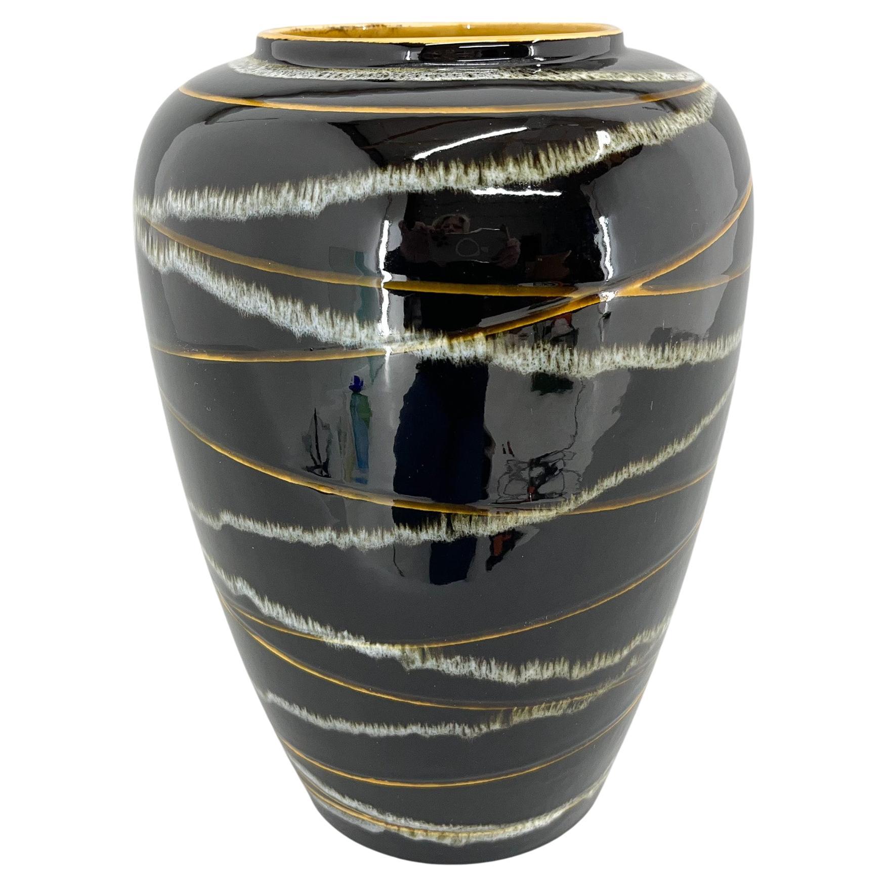 Mid-Century Glazed Ceramic Vase by Scheurich & Greulich Keramik, Labeled, 1960's