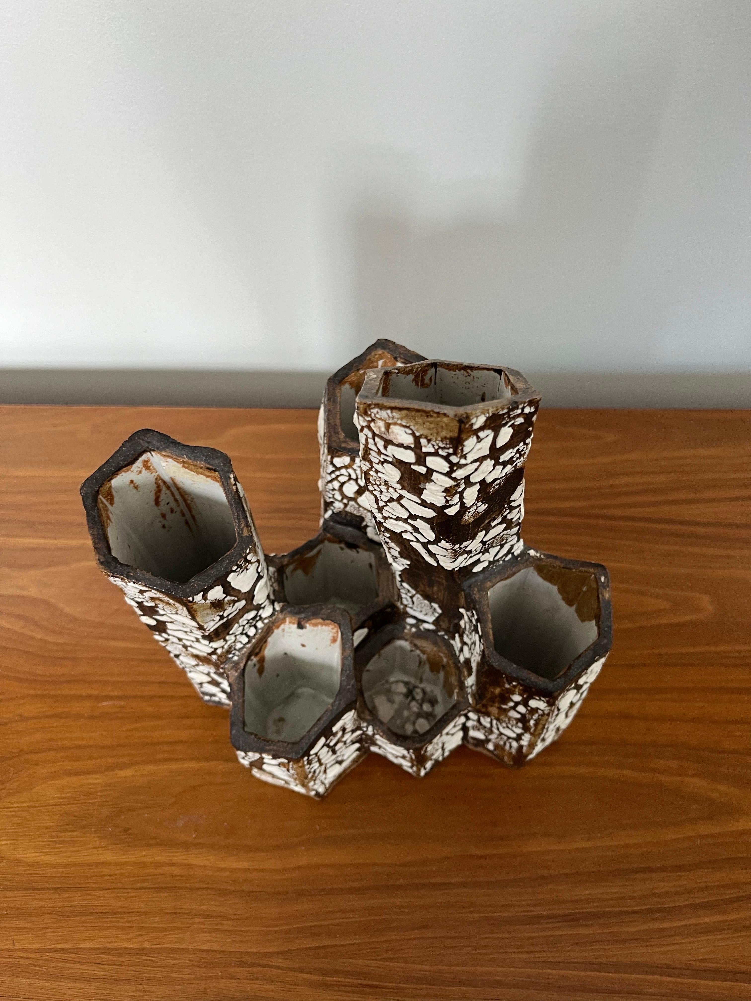 Mid-Century moderno Vaso scultura in ceramica smaltata della metà del secolo scorso in vendita