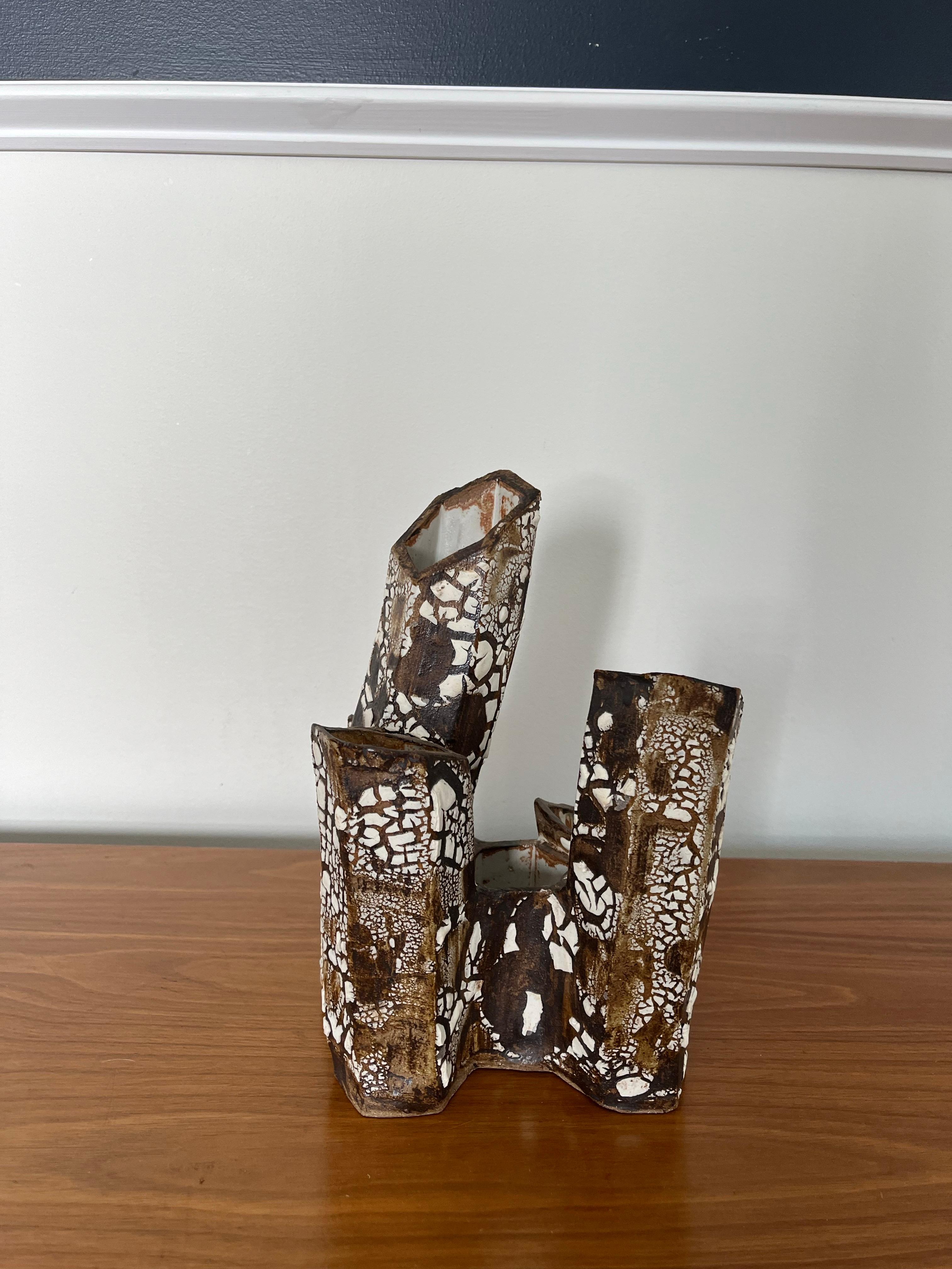 XX secolo Vaso scultura in ceramica smaltata della metà del secolo scorso in vendita