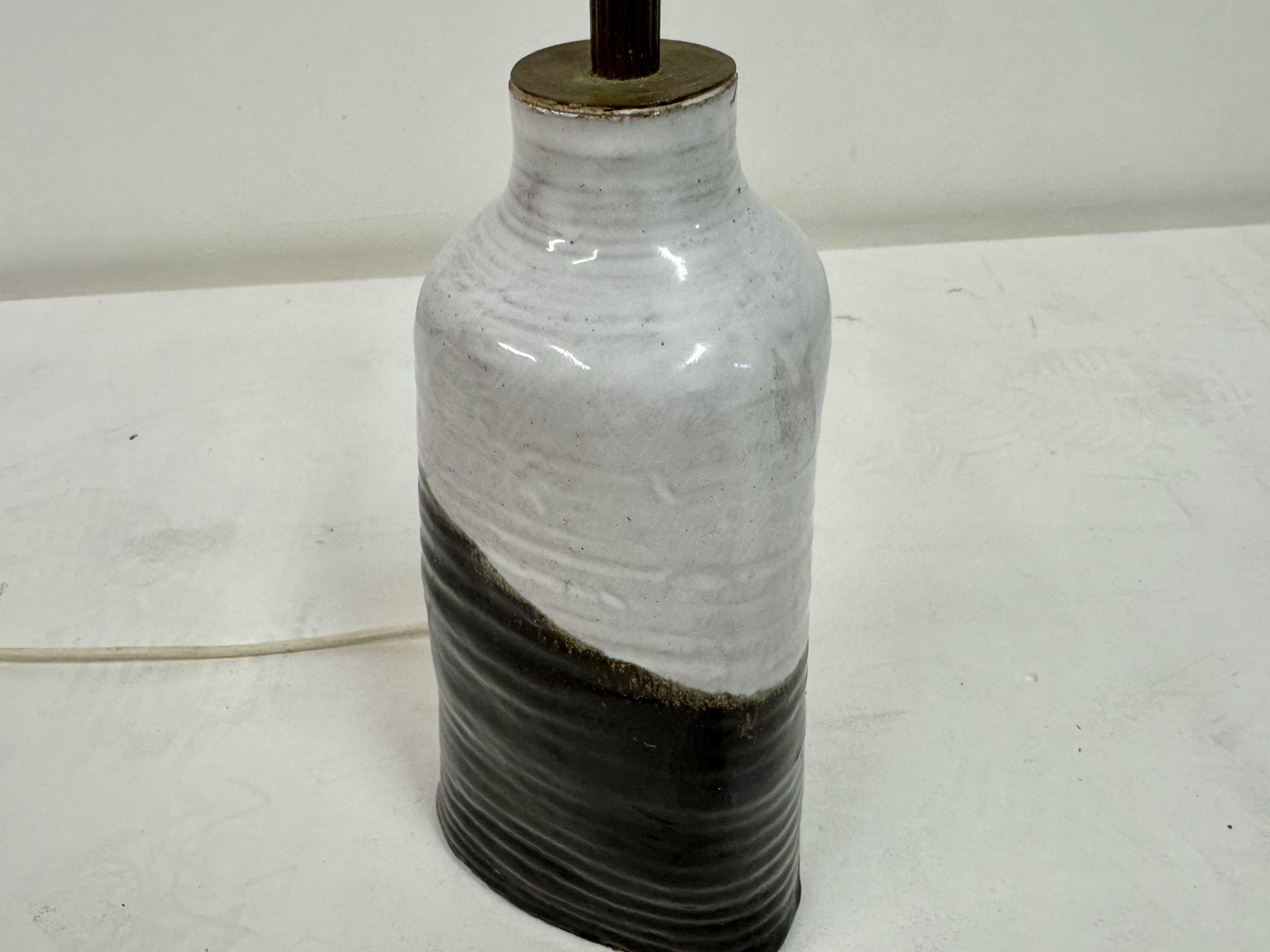 Mid-Century Glazed Pottery Table Lamp, 1960s For Sale 4