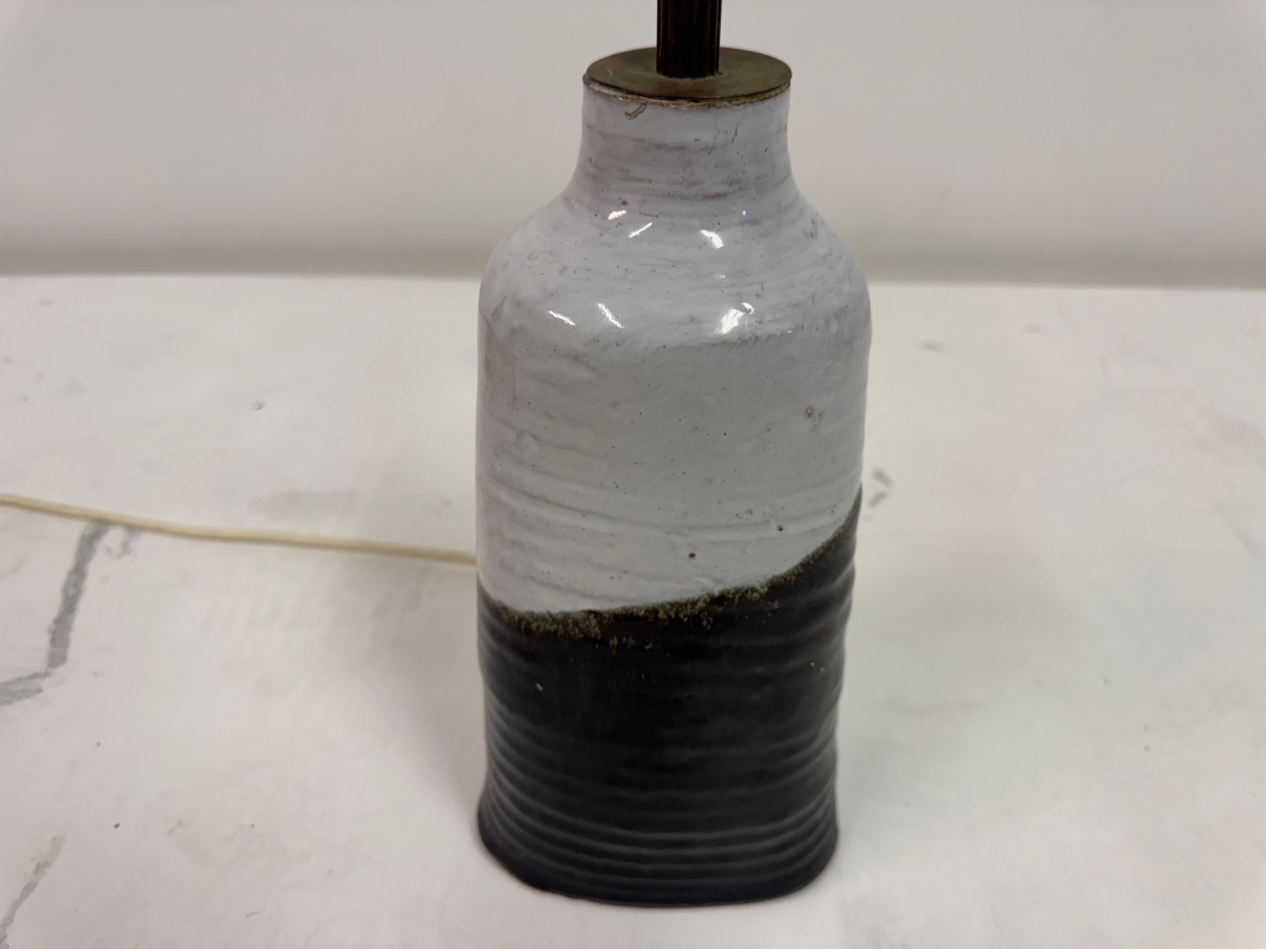 Mid-Century Glazed Pottery Table Lamp, 1960s For Sale 1