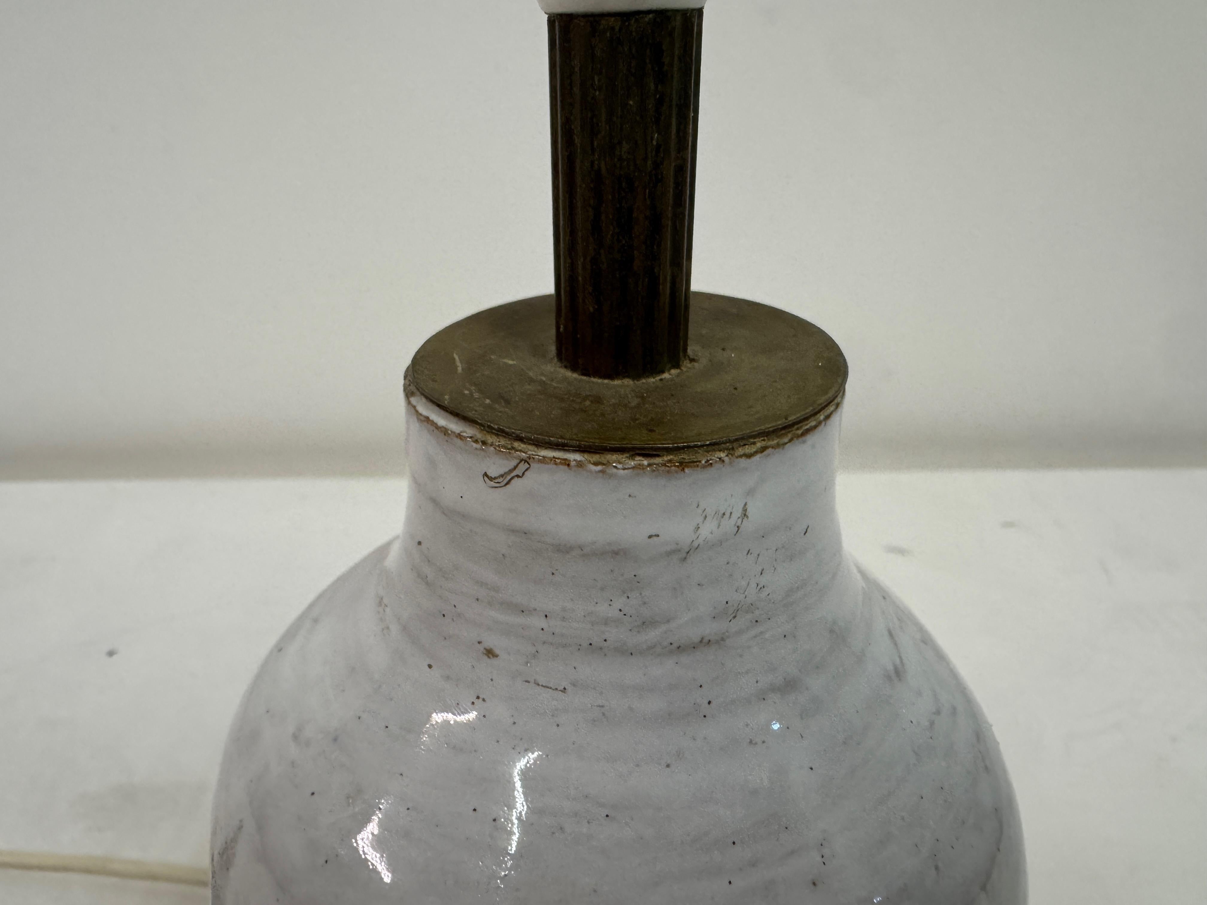 Mid-Century Glazed Pottery Table Lamp, 1960s For Sale 2