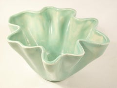 Mid Century Glazed Studio Pottery 'Handkerchief' Bowl - Unsigned - Circa 1970's