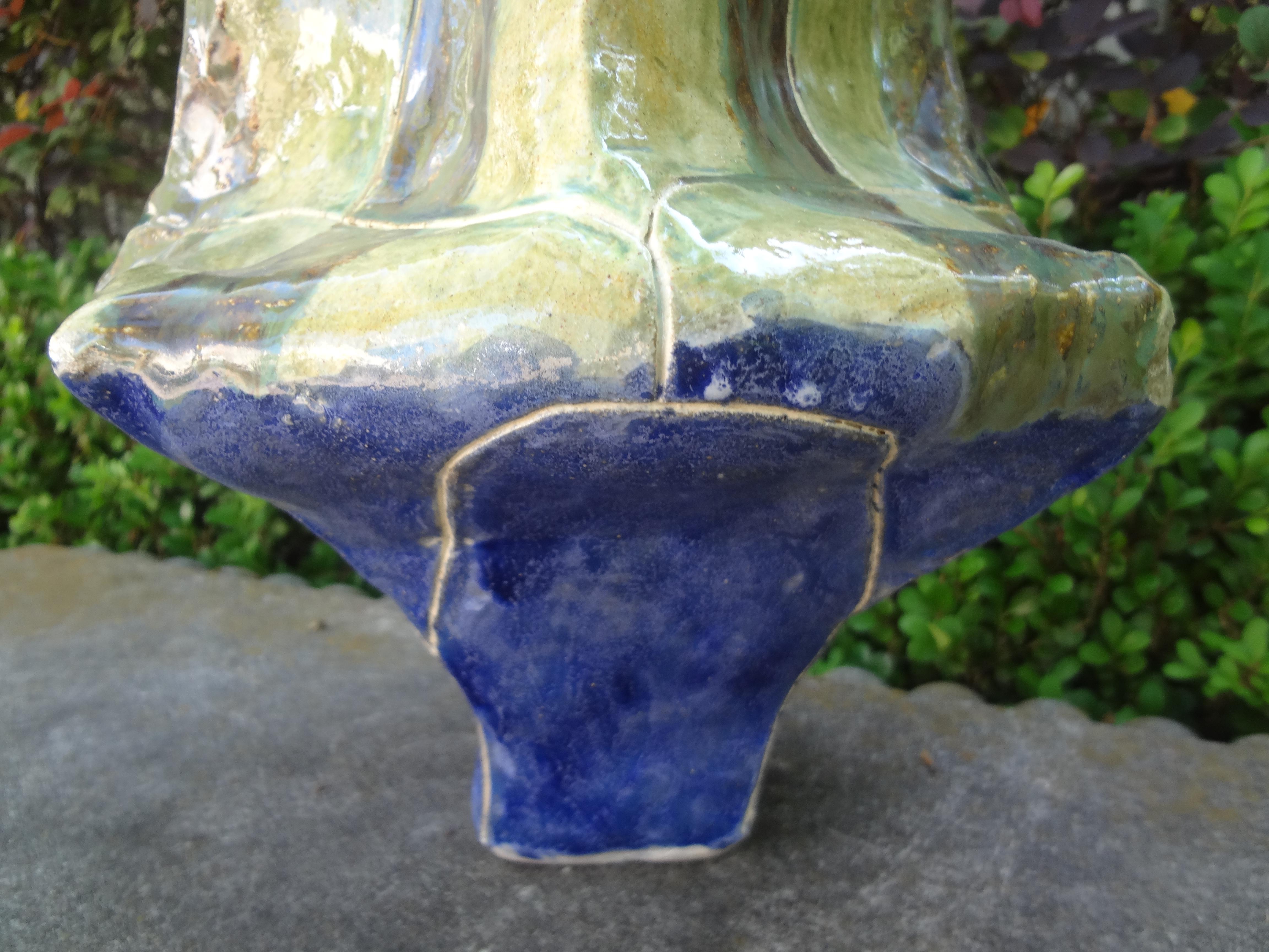 Midcentury Glazed Studio Pottery Vase For Sale 4