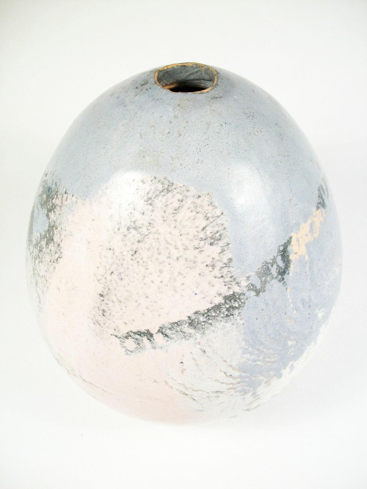 20th Century Mid Century Glazed & Textured Studio Pottery Vase - Signed - Circa 1970's For Sale