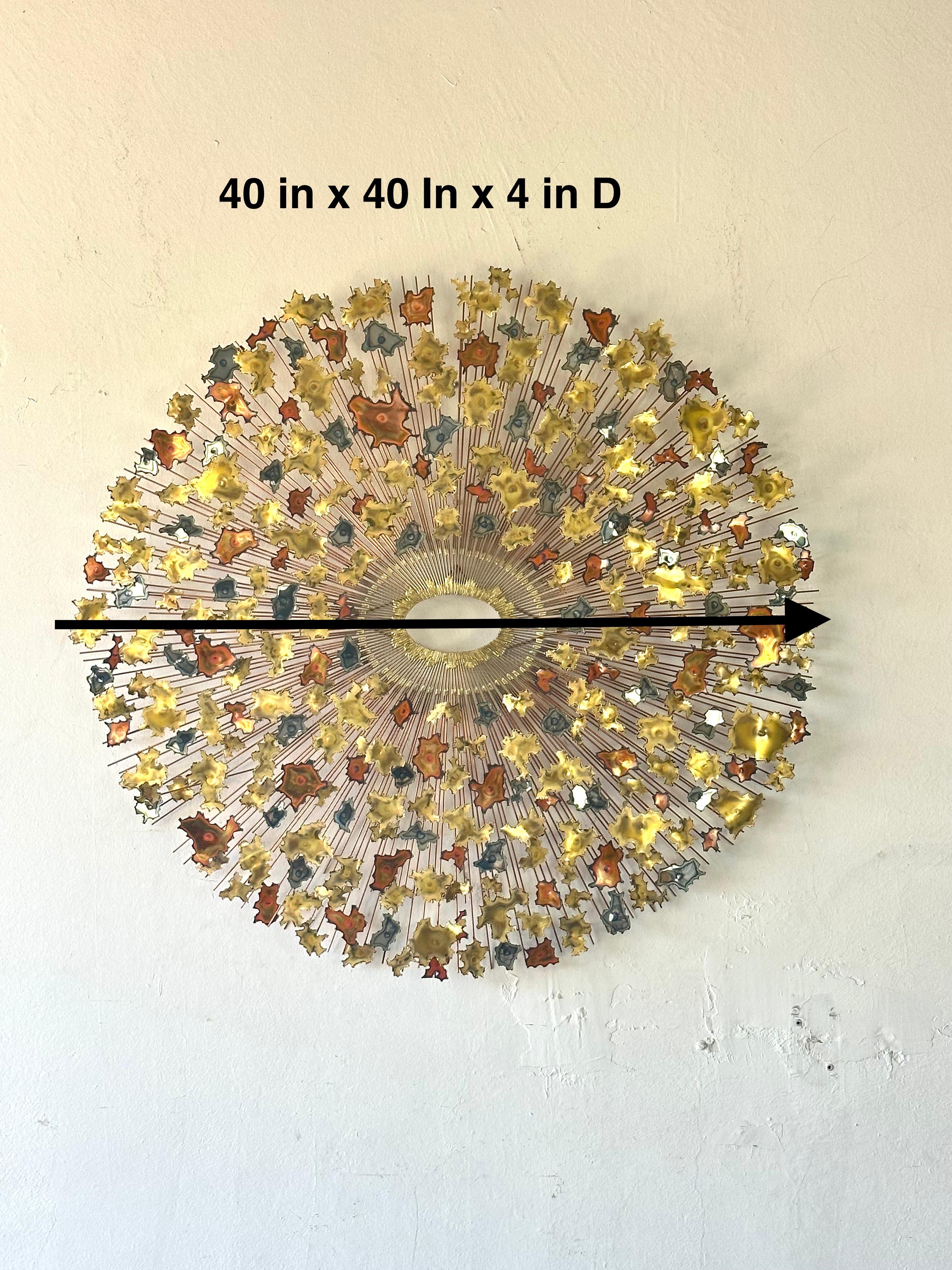 Attrib to William Friedle MID CENTURY BRASS SUNBURST WALL SCULPTURE 



A stunning metal wall sculpture attributed to American artist William Friedle from the 1960s. This glamorous wall sculpture is a departure from the typical Brutalist starburst