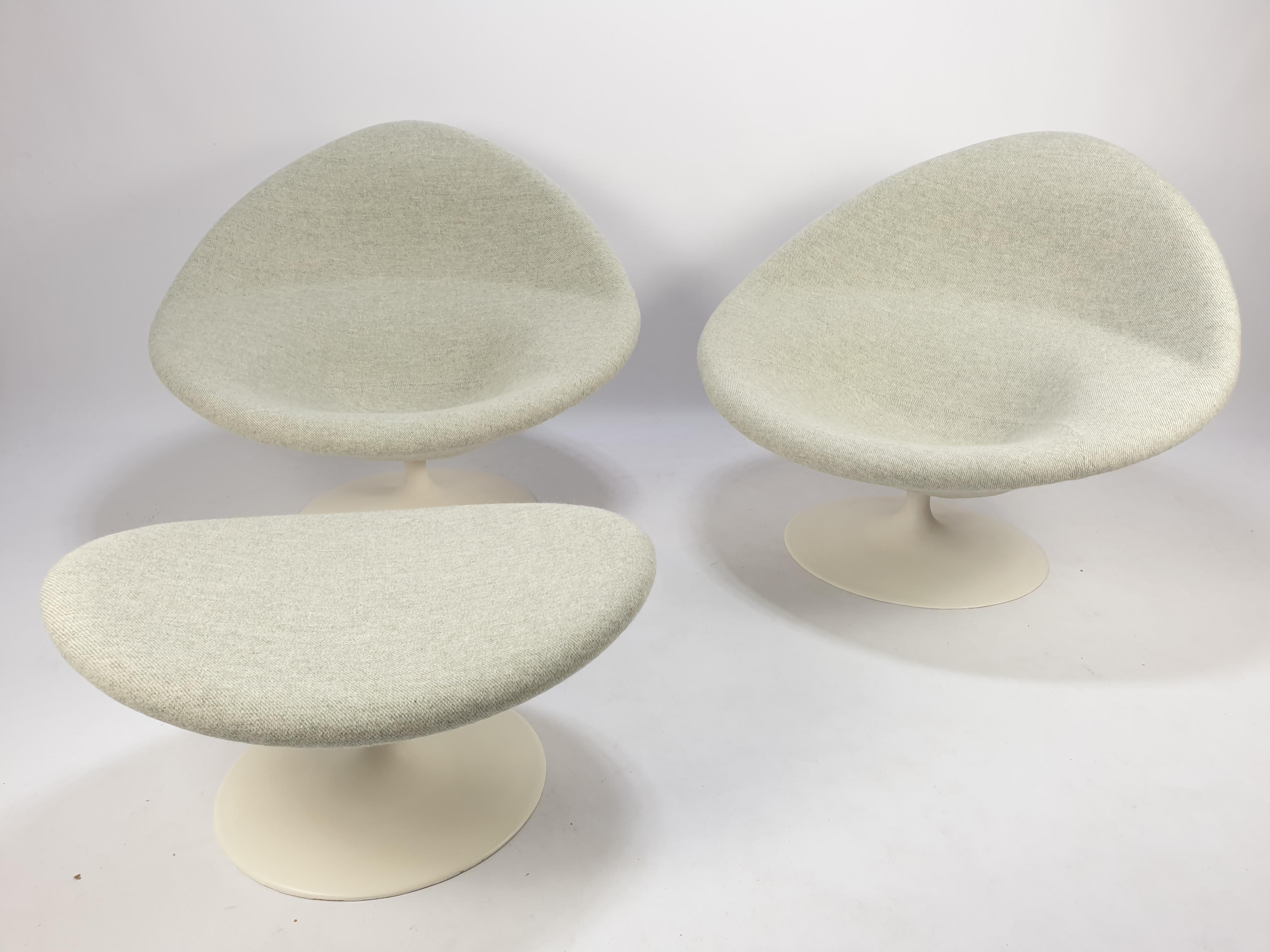 Mid Century Globe Chair Set with Ottoman by Pierre Paulin for Artifort, 1960s 12