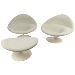Mid Century Globe Chair Set with Ottoman by Pierre Paulin for Artifort, 1960s