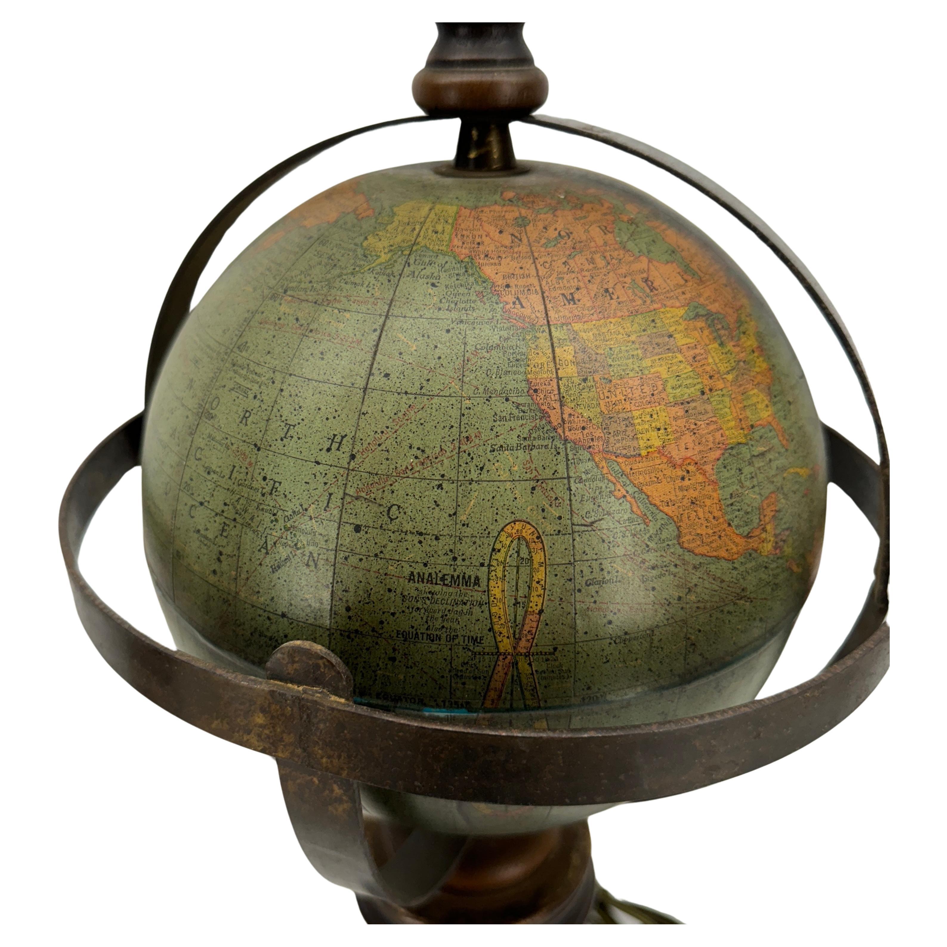 Mid-Century Modern Mid Century Globe Old World Table Lamp For Sale