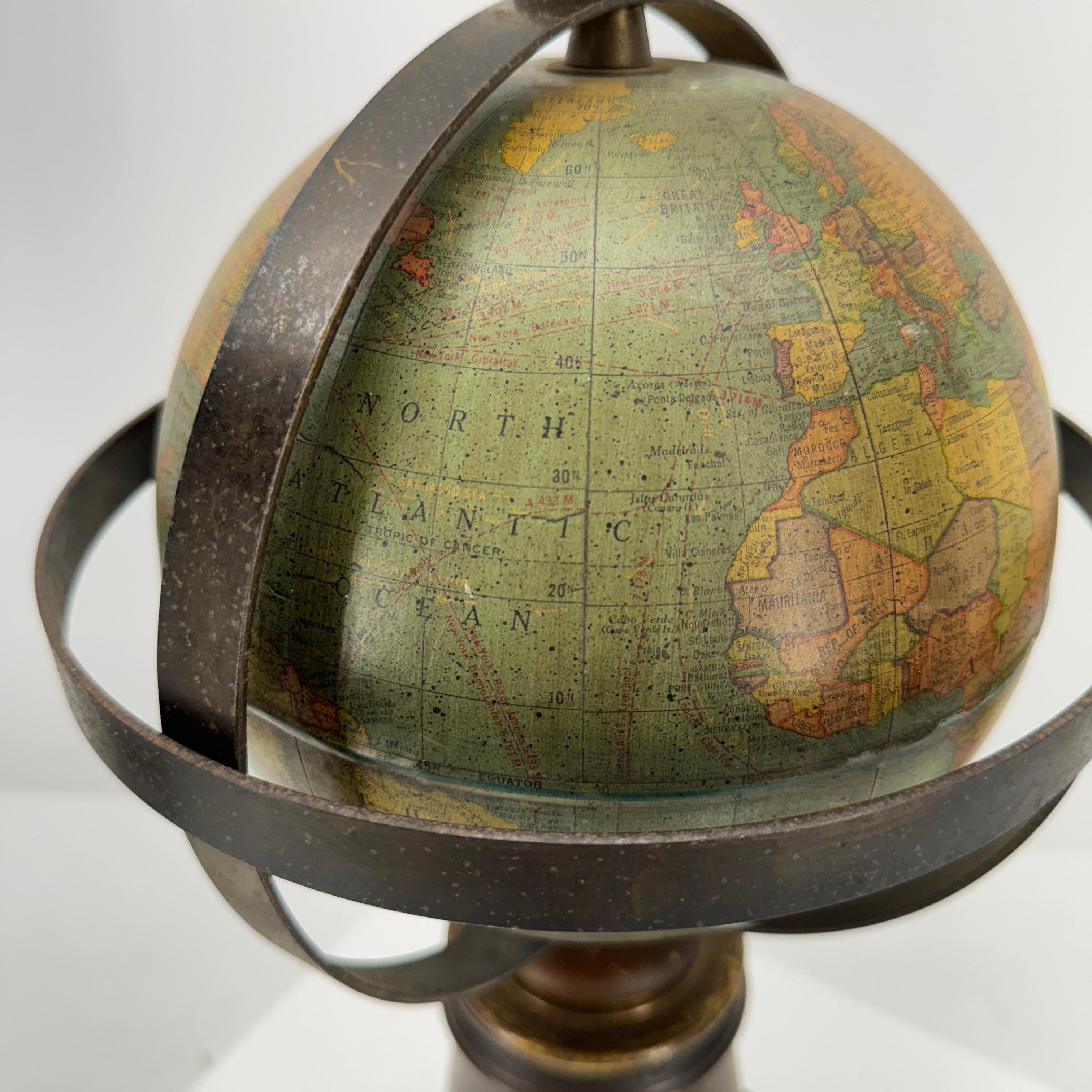 Hand-Crafted Mid Century Globe Old World Table Lamp For Sale
