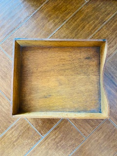 Mid Century Globe Wernicke Wood Double Letter Tray