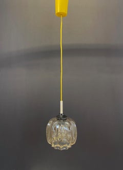 Mid-Century Glossy Amber Jellyfish Glass Pendant, 1960s, Germany