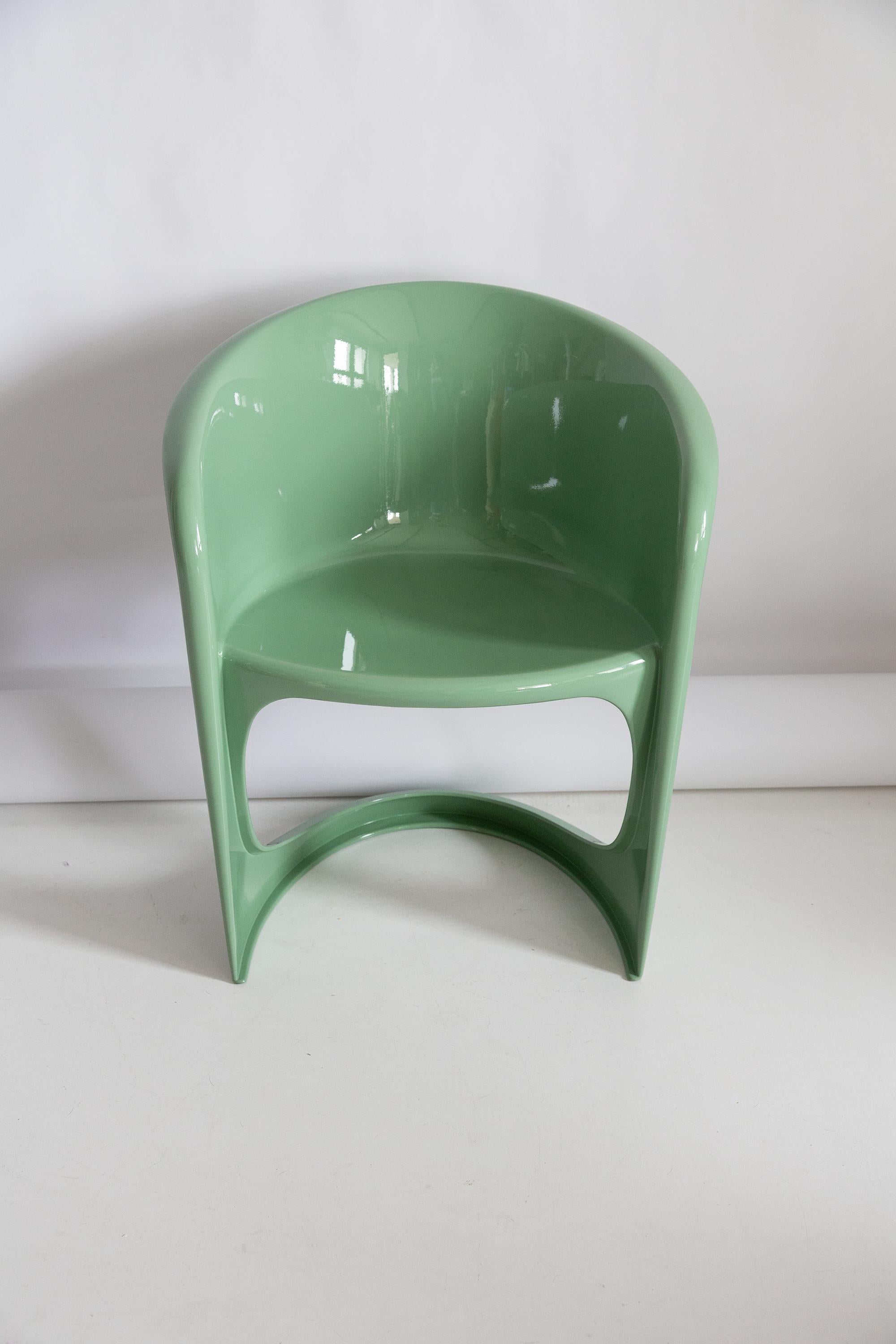 Hand-Painted Mid Century Glossy Mint Green Cado Chair, Steen Østergaard, 1974 For Sale