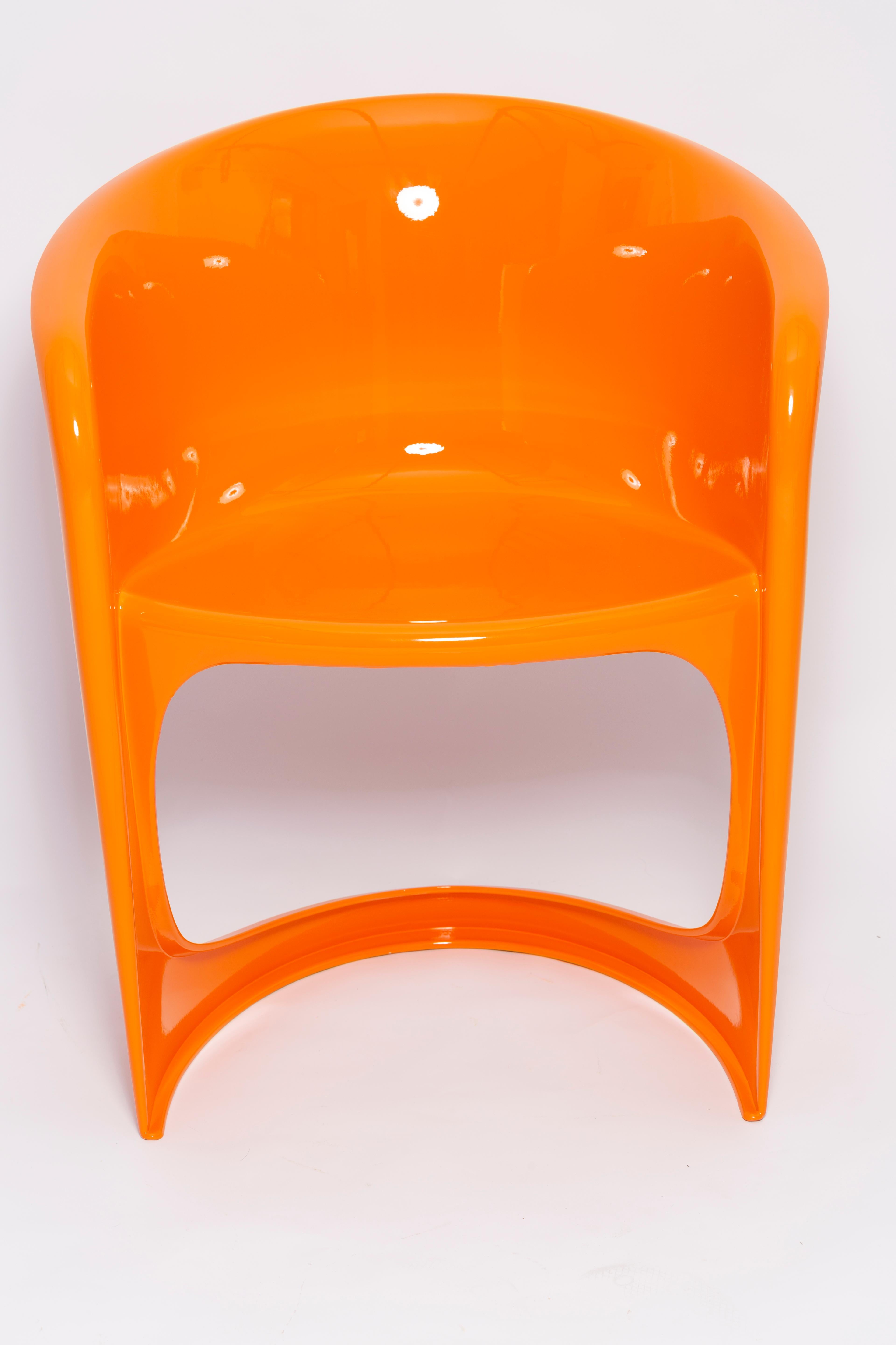Polish Mid Century Glossy Orange Cado Chair, Steen Østergaard, 1974 For Sale