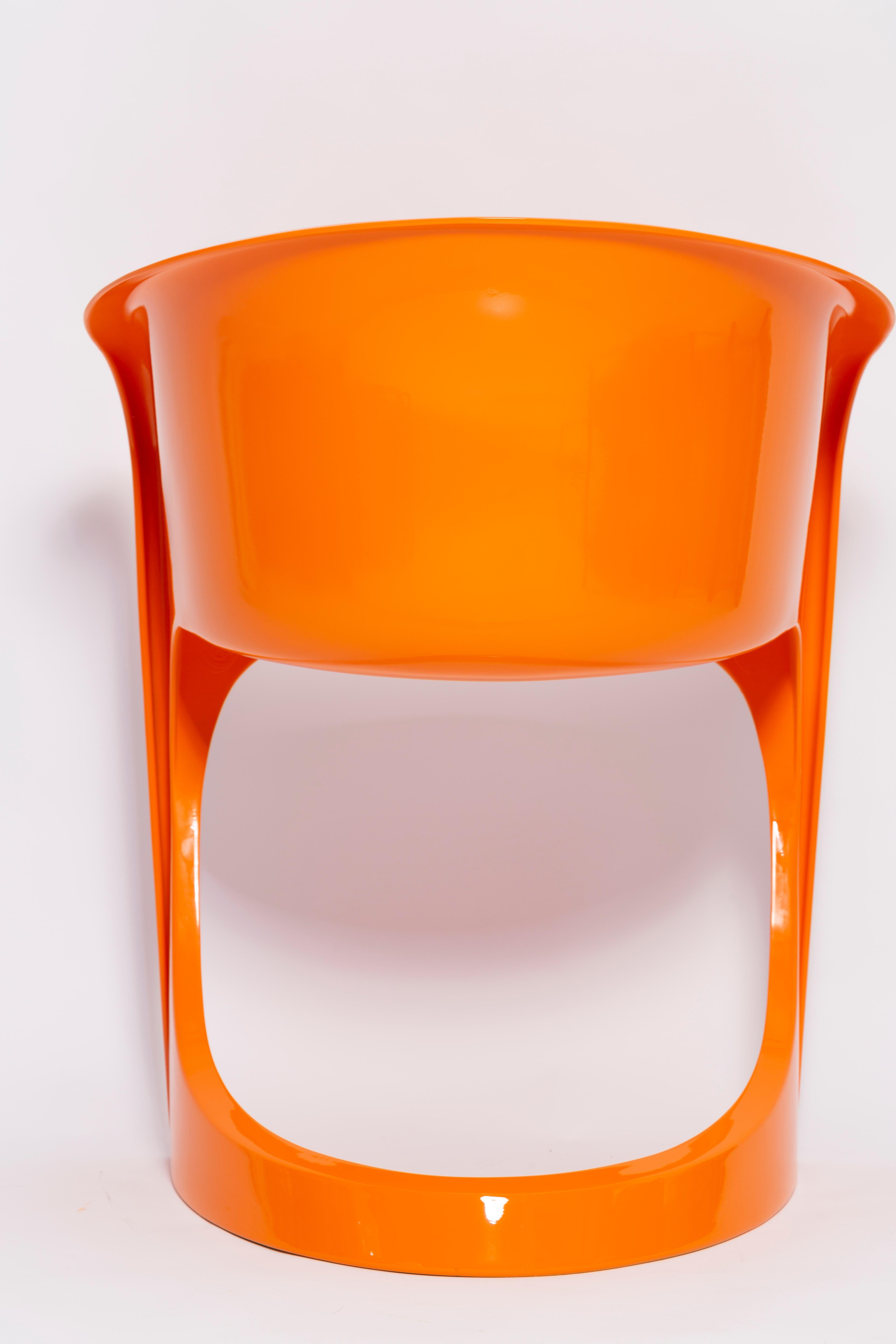 Plastic Mid Century Glossy Orange Cado Chair, Steen Østergaard, 1974 For Sale