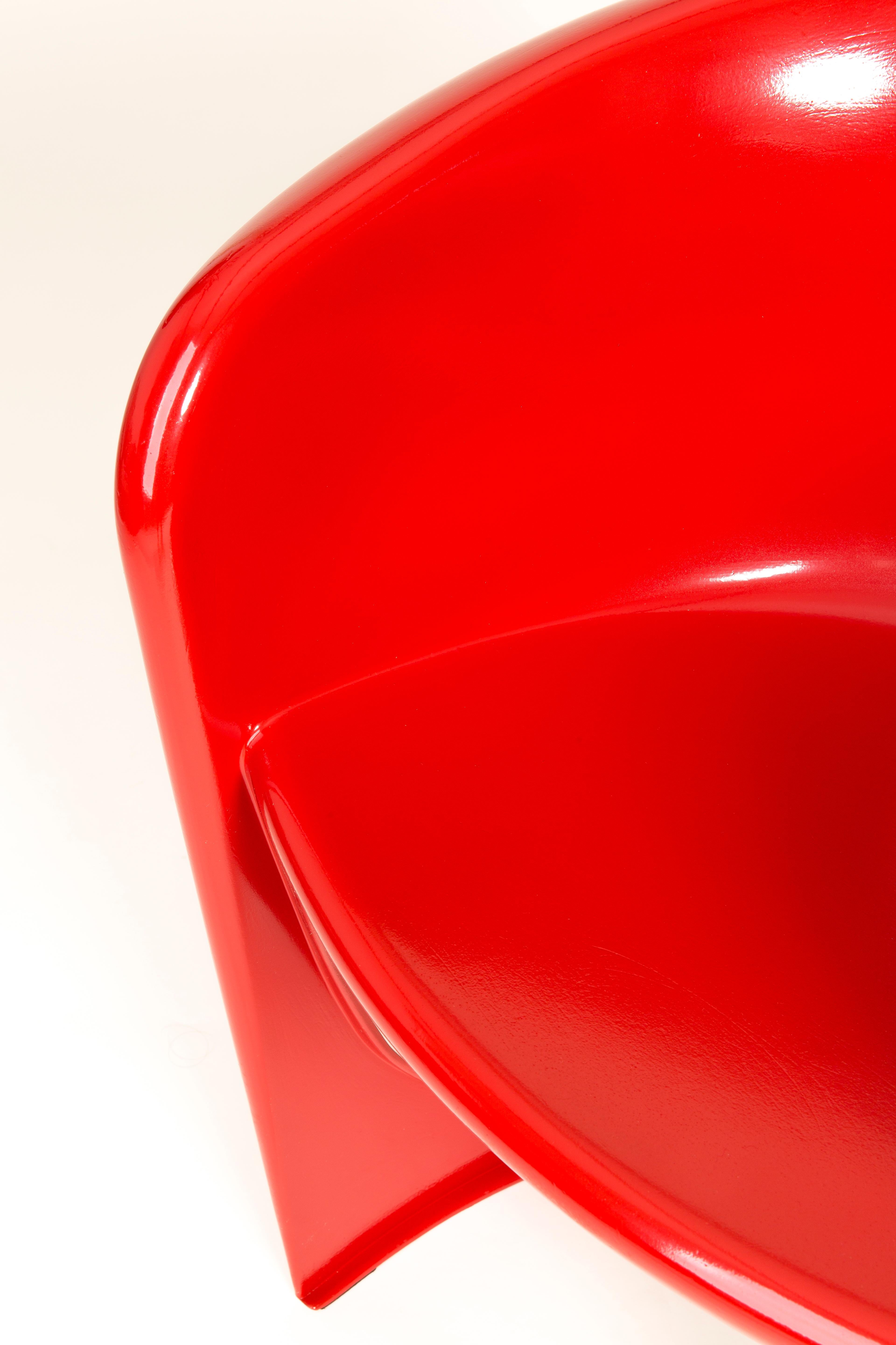 Mid Century Glossy Red Cado Chair, Steen Østergaard, 1974 In Excellent Condition For Sale In 05-080 Hornowek, PL
