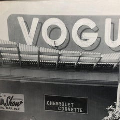 Mid-century GM Chevrolet Corvette Black & White Lithograph Print in Frame