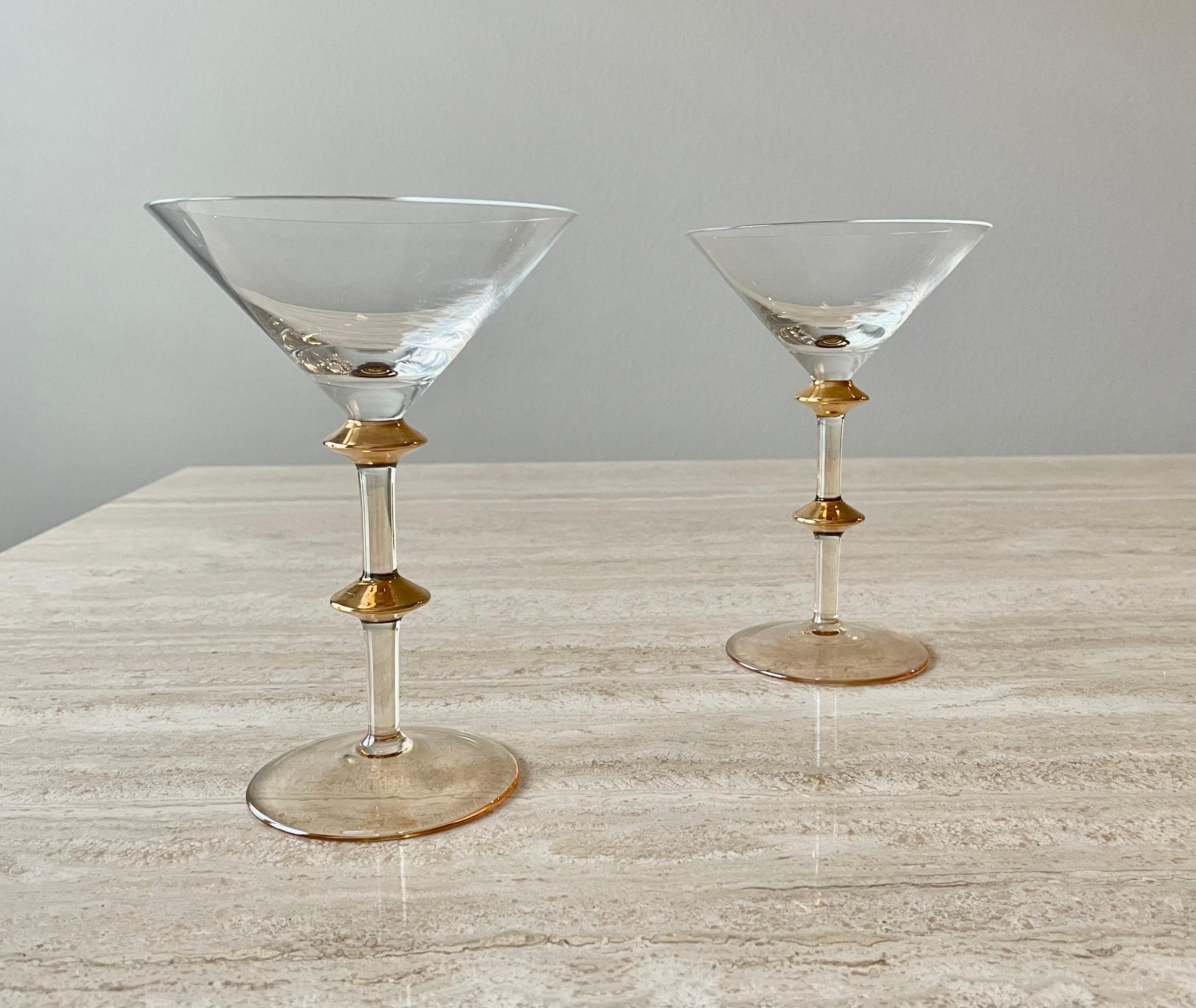 vintage martini glasses mid century