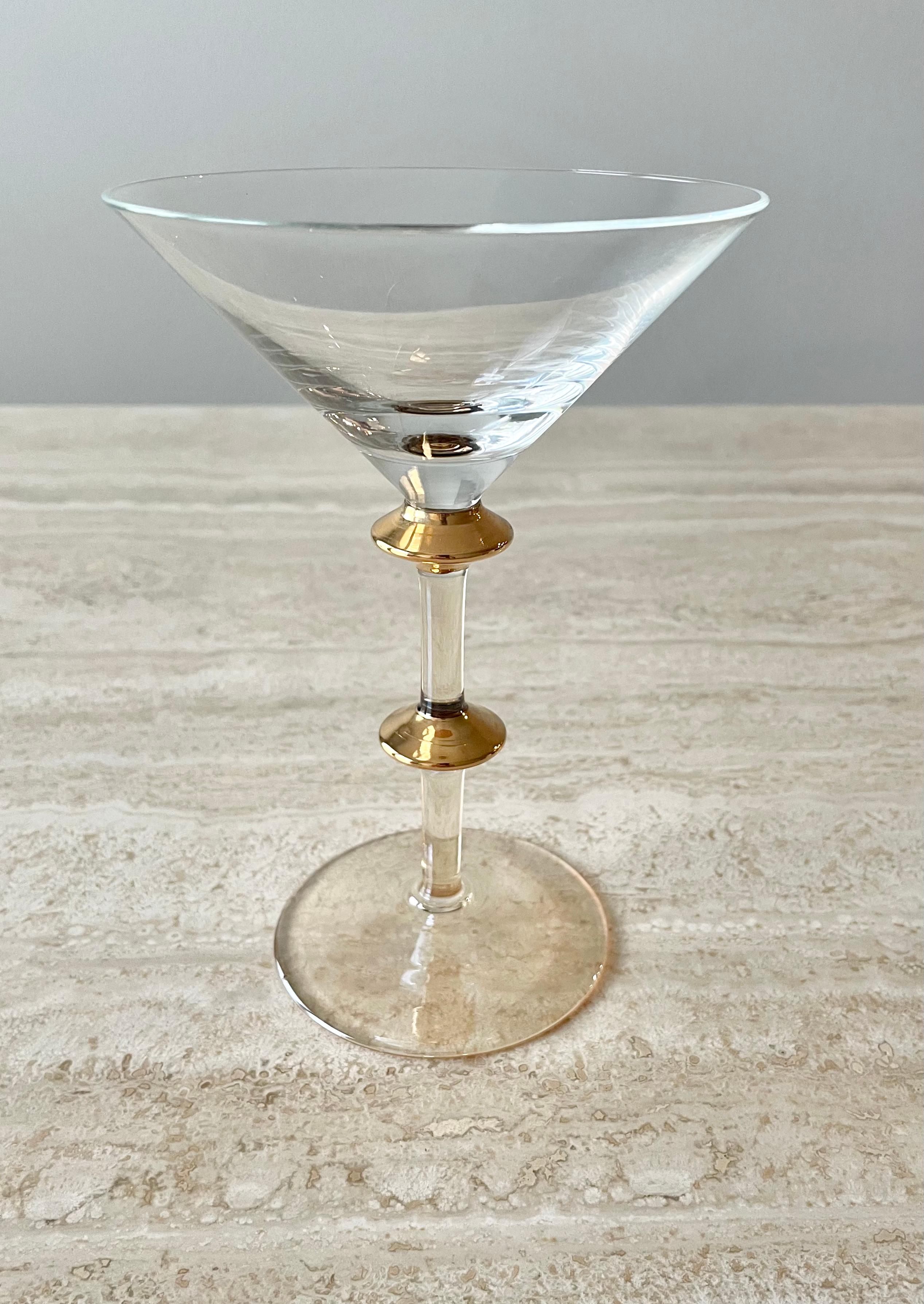 gold martini glasses