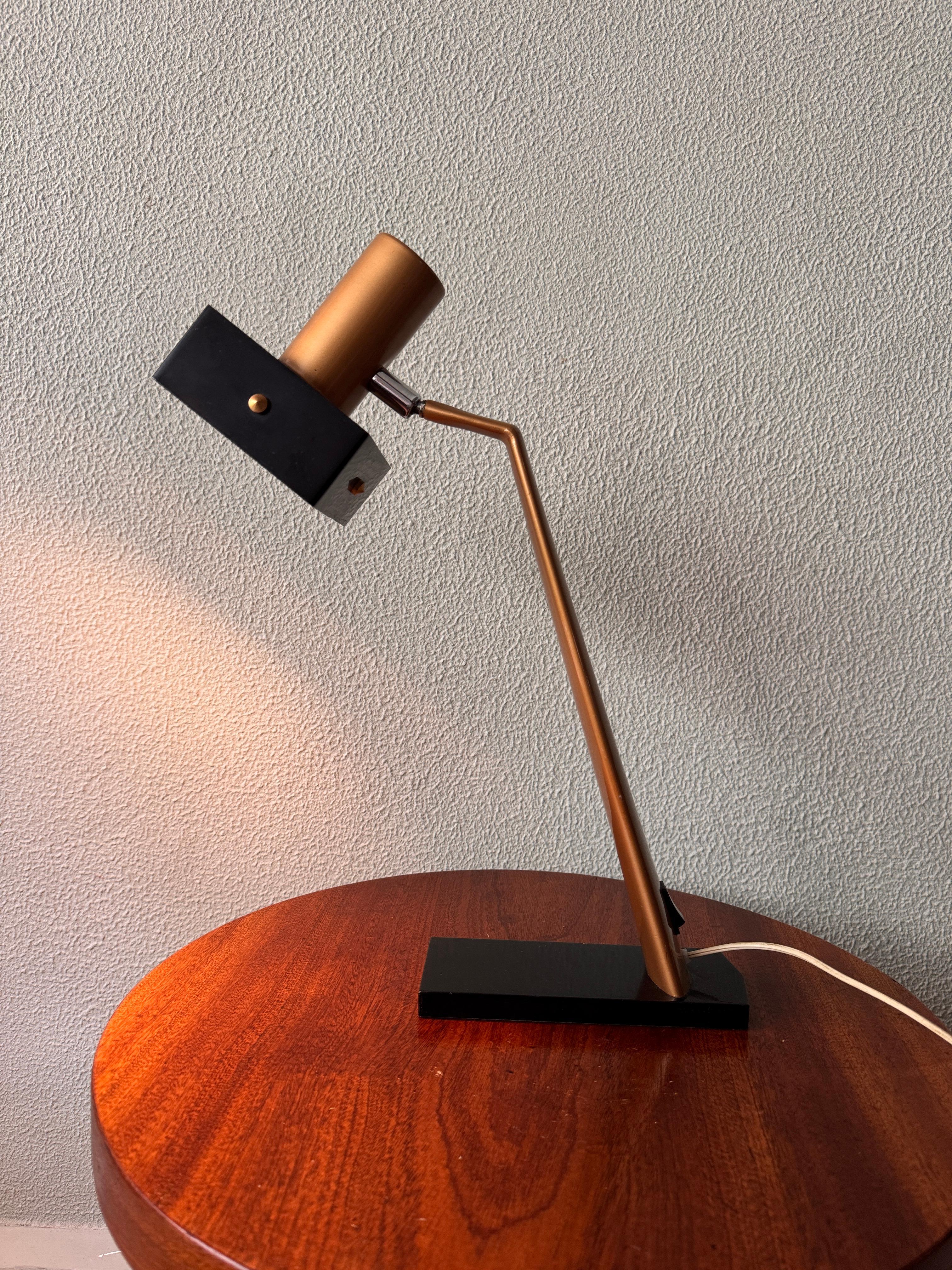 Mid-20th Century Mid-Century Gold and Black Metal 