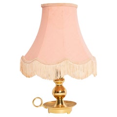 Retro Midcentury Gold and Pink Table Lamp, Europe, 1960s
