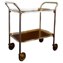 Carrito de bar / carrito de servir dorado de mediados de siglo