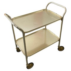 Chariot de bar / desserte en or du milieu du siècle dernier