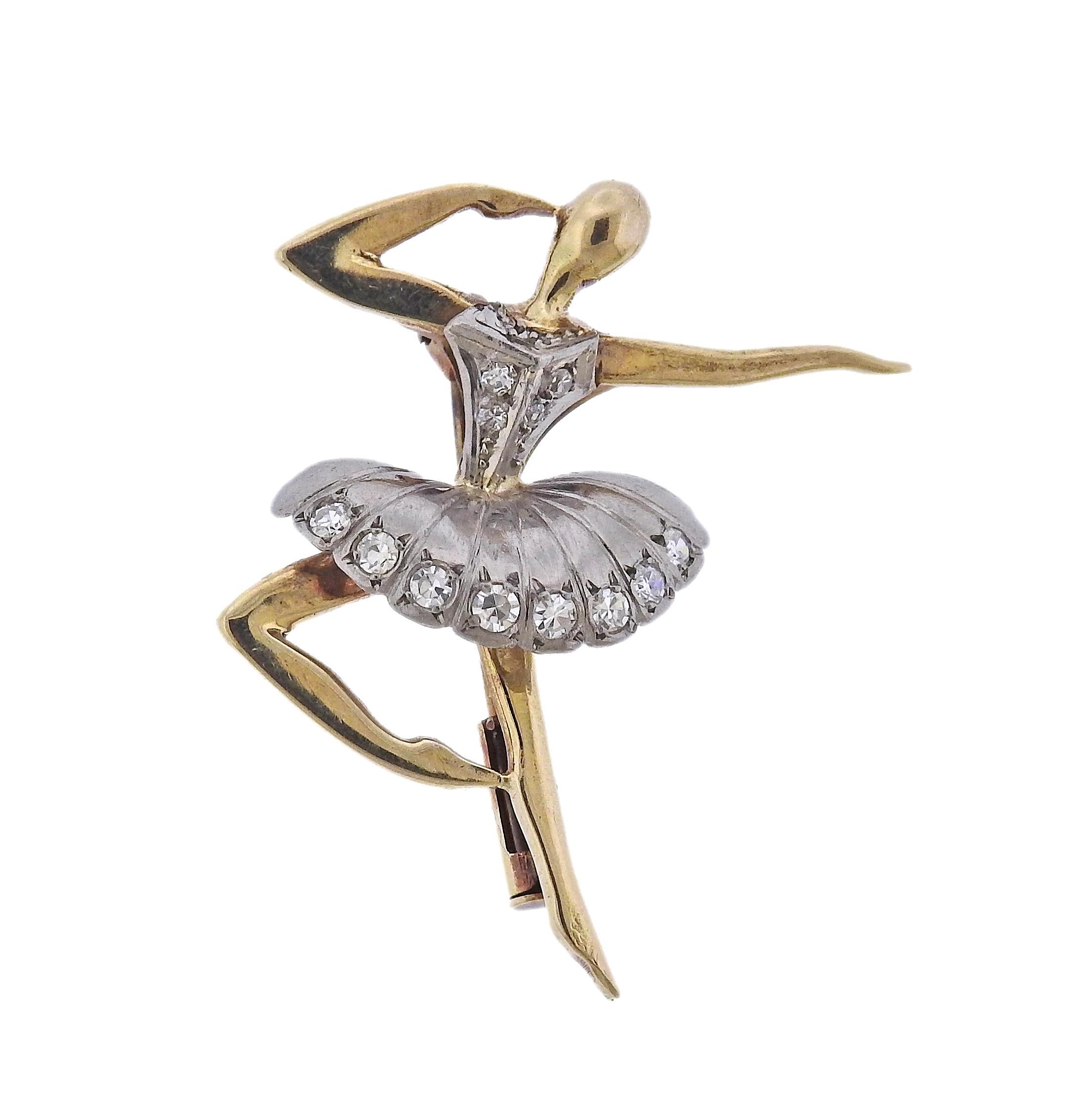 vintage ballerina brooch