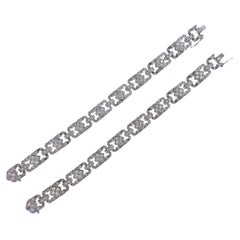 Mid Century Gold Diamond Choker Necklace Bracelet Set